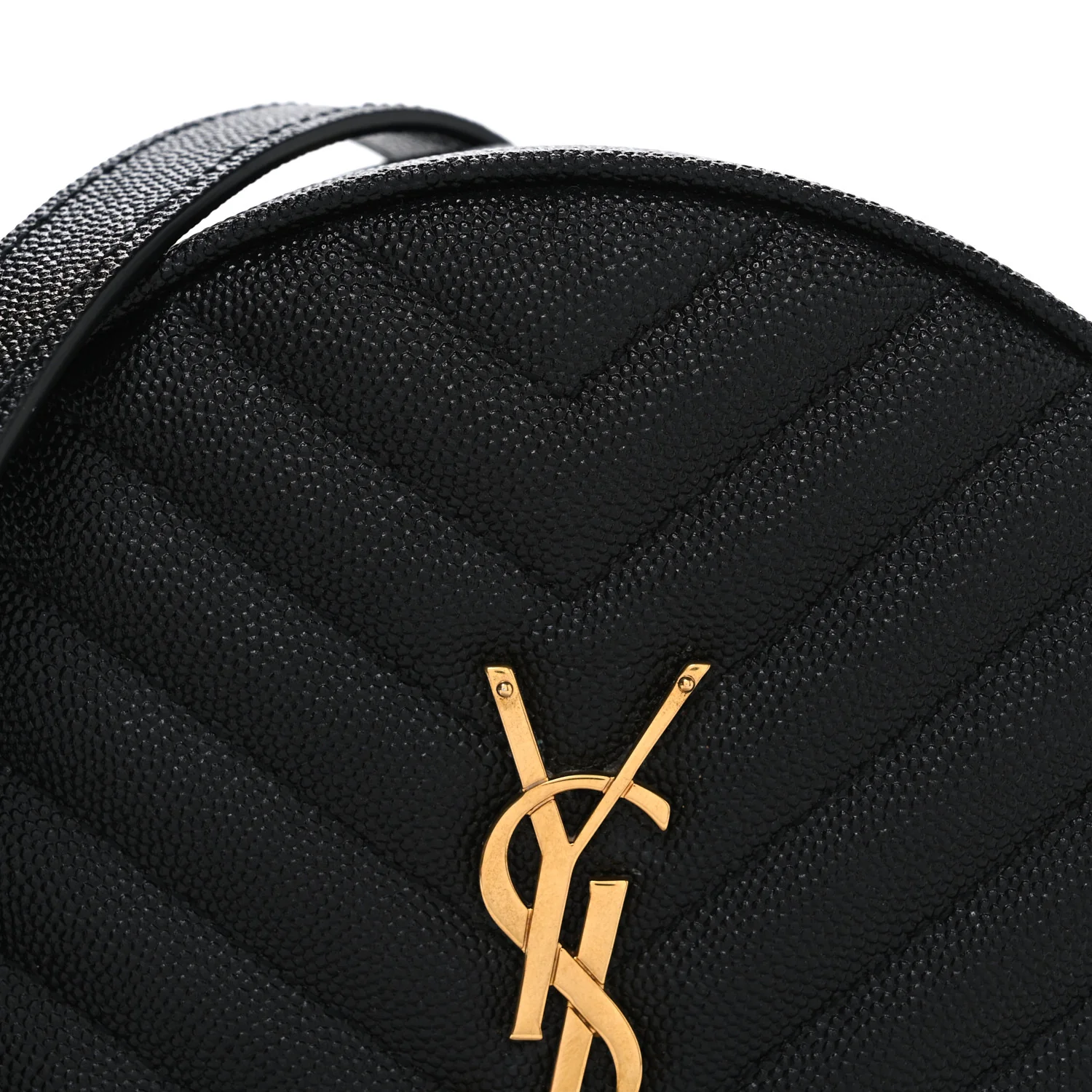 Grain De Poudre Matelasse Chevron Quilted Round Vinyle Camera Bag Black - Image 8