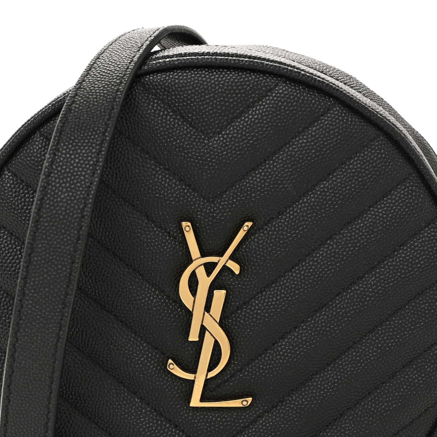 Grain De Poudre Matelasse Chevron Quilted Round Vinyle Camera Bag Black - Image 8