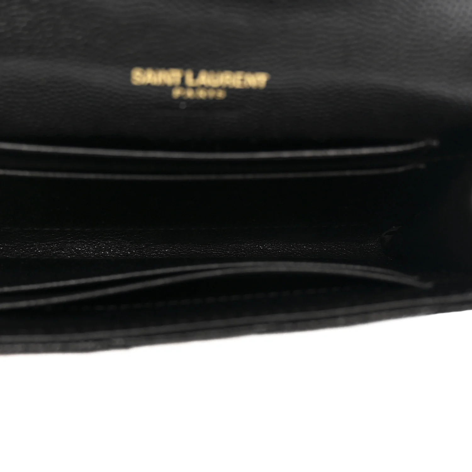 Grain De Poudre Matelasse Chevron Small Monogram Envelope Wallet Black - Image 5