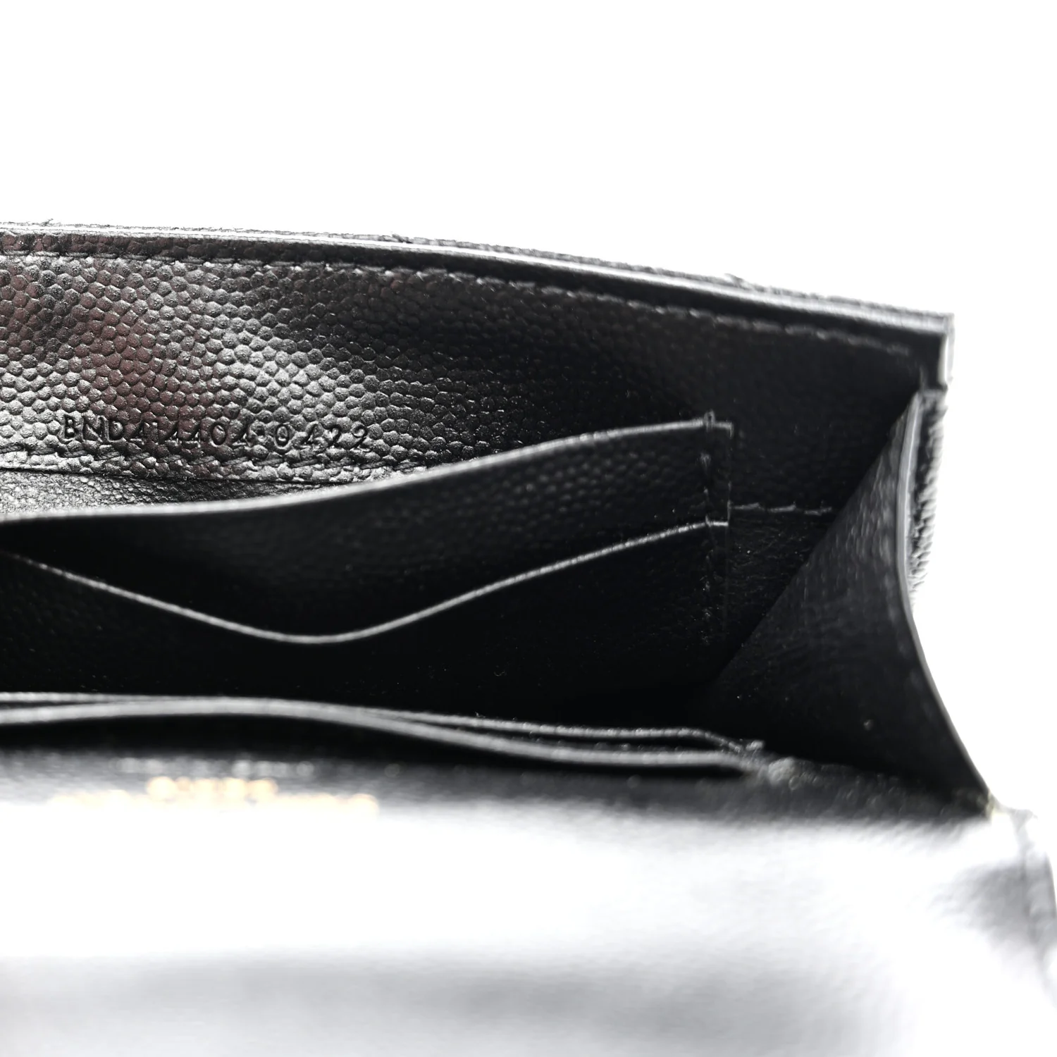 Grain De Poudre Matelasse Chevron Small Monogram Envelope Wallet Black - Image 7