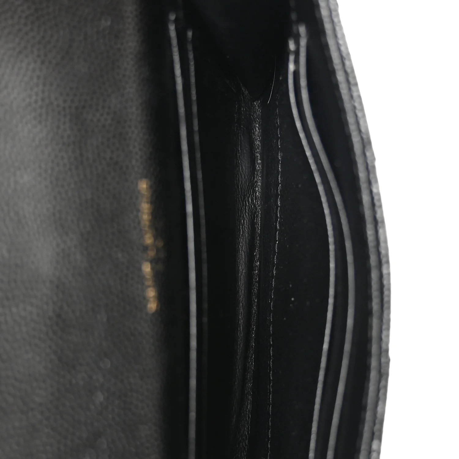 Grain De Poudre Matelasse Chevron Small Monogram Envelope Wallet Black - Image 5