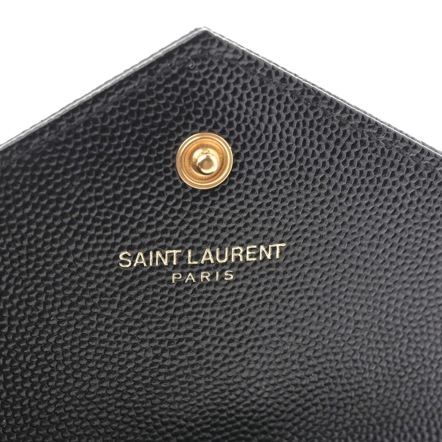 Grain De Poudre Matelasse Chevron Small Monogram Envelope Wallet Black - Image 6