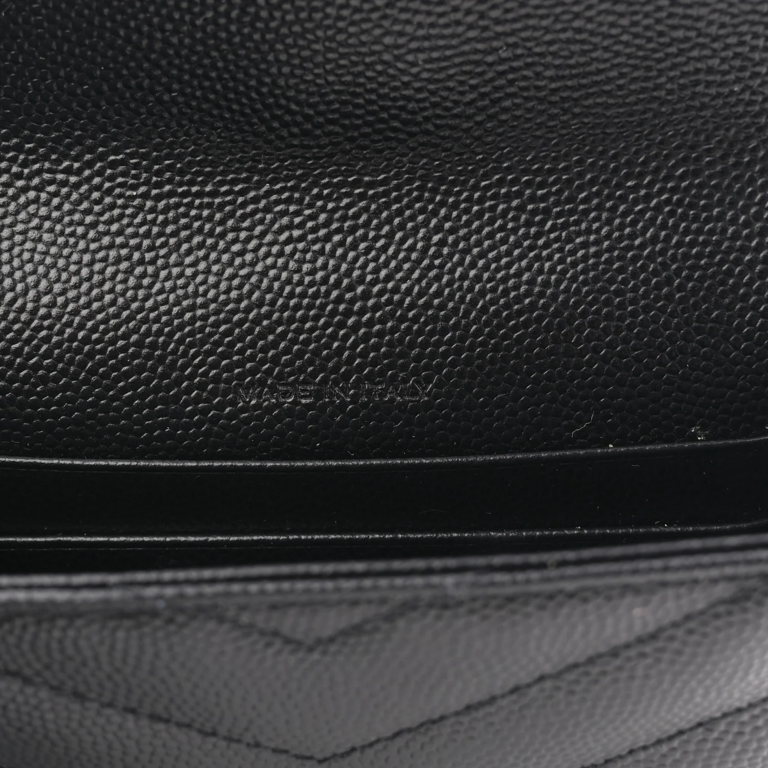 Grain De Poudre Matelasse Chevron Small Monogram Envelope Wallet Black - Image 7