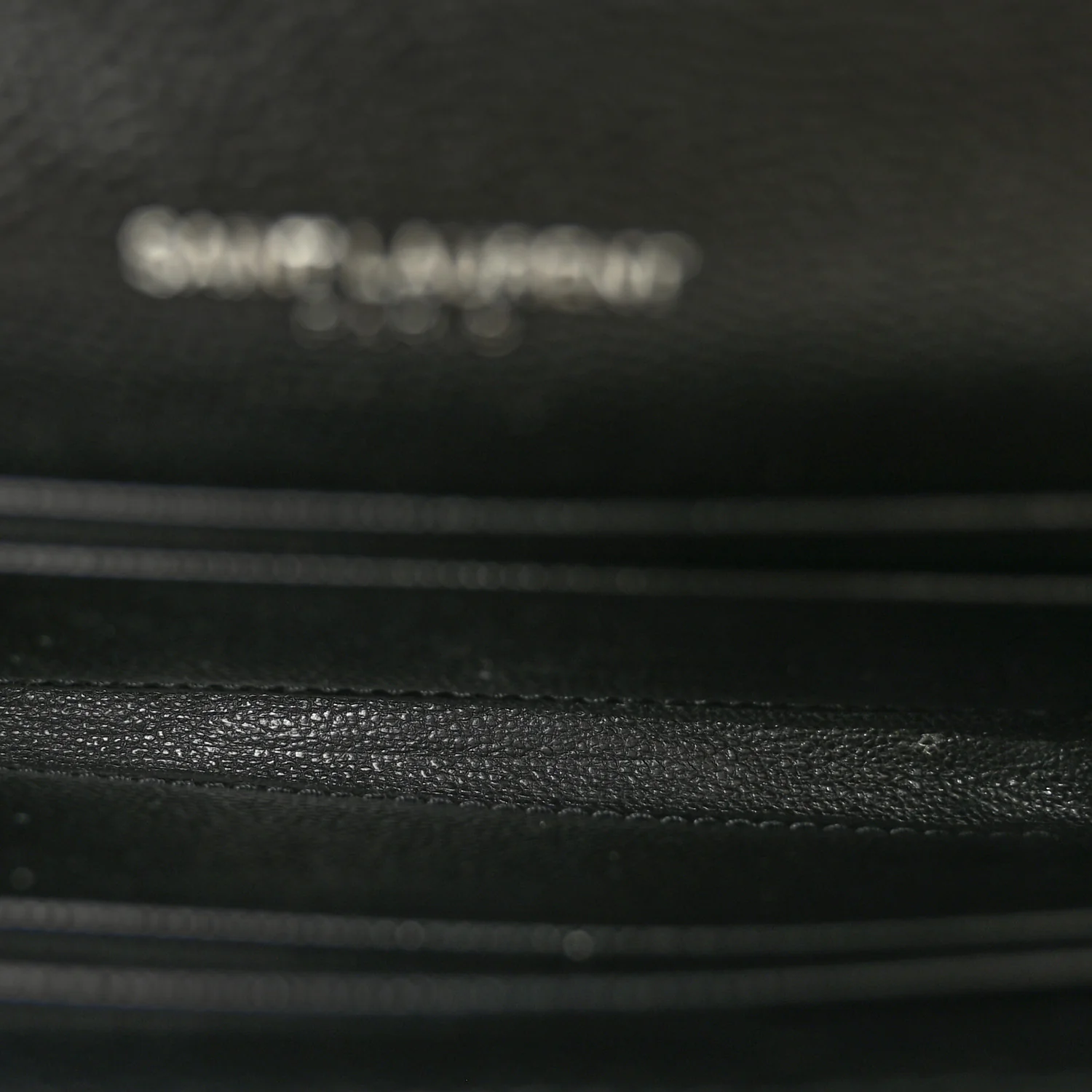 Grain De Poudre Matelasse Chevron Small Monogram Envelope Wallet Black - Image 5