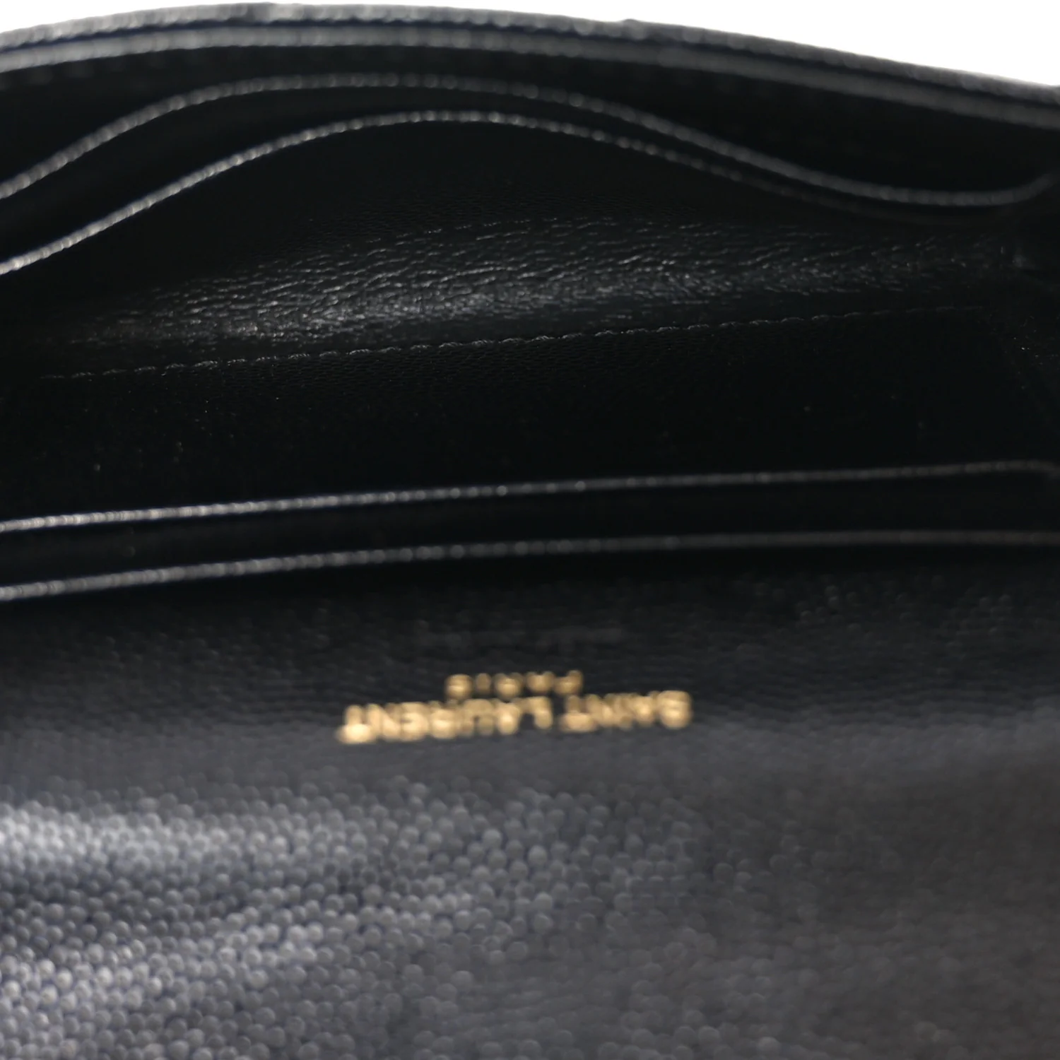 Grain De Poudre Matelasse Chevron Small Monogram Envelope Wallet Black - Image 5