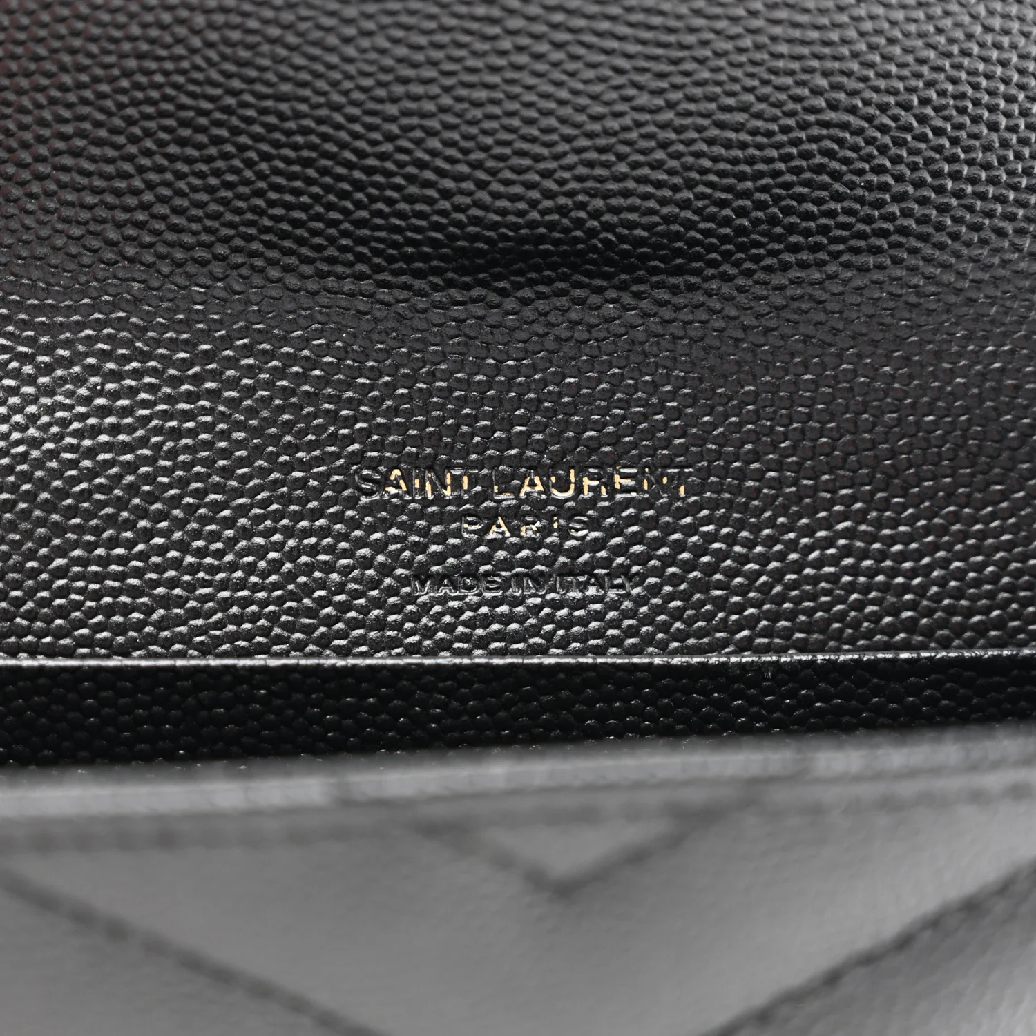Grain De Poudre Matelasse Chevron Small Monogram Envelope Wallet Black - Image 6