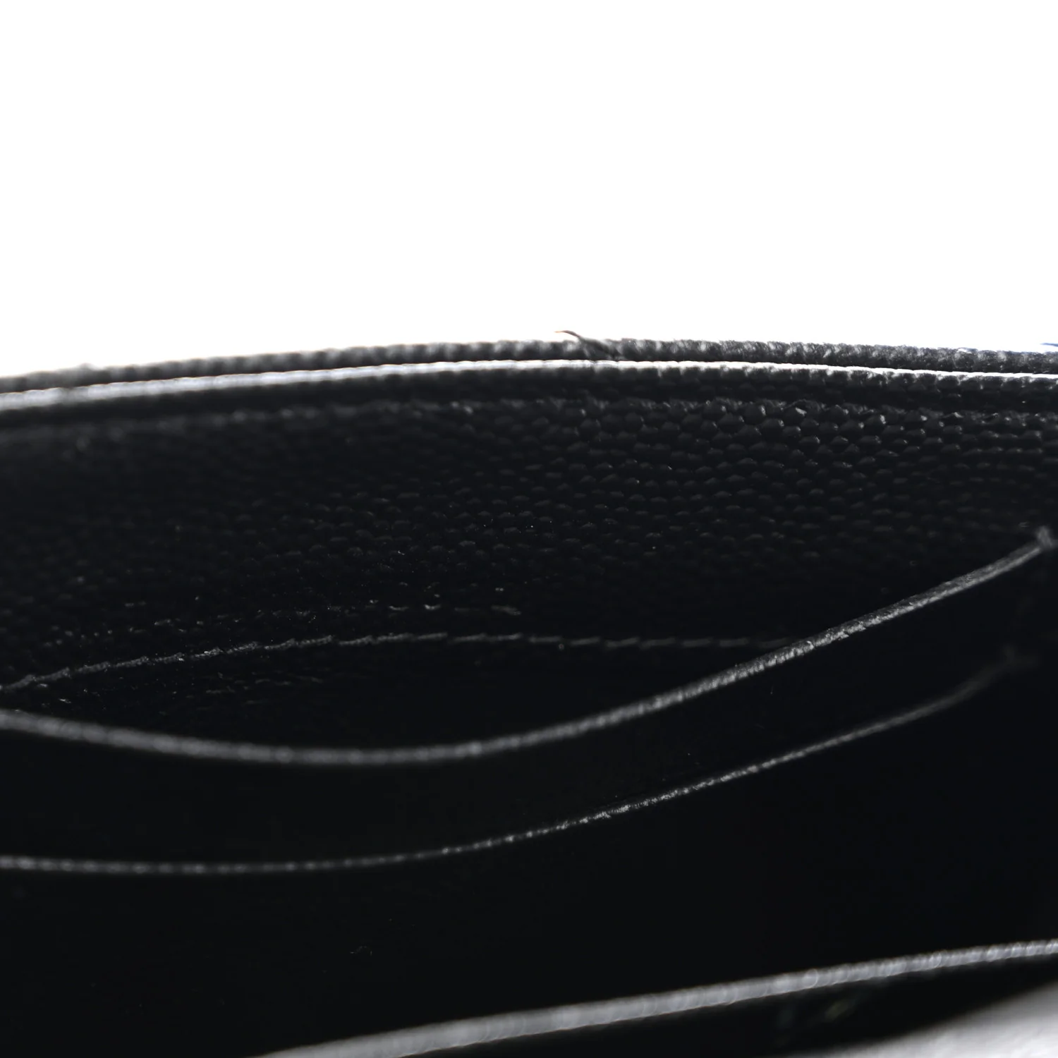 Grain De Poudre Matelasse Chevron Small Monogram Envelope Wallet Black - Image 7
