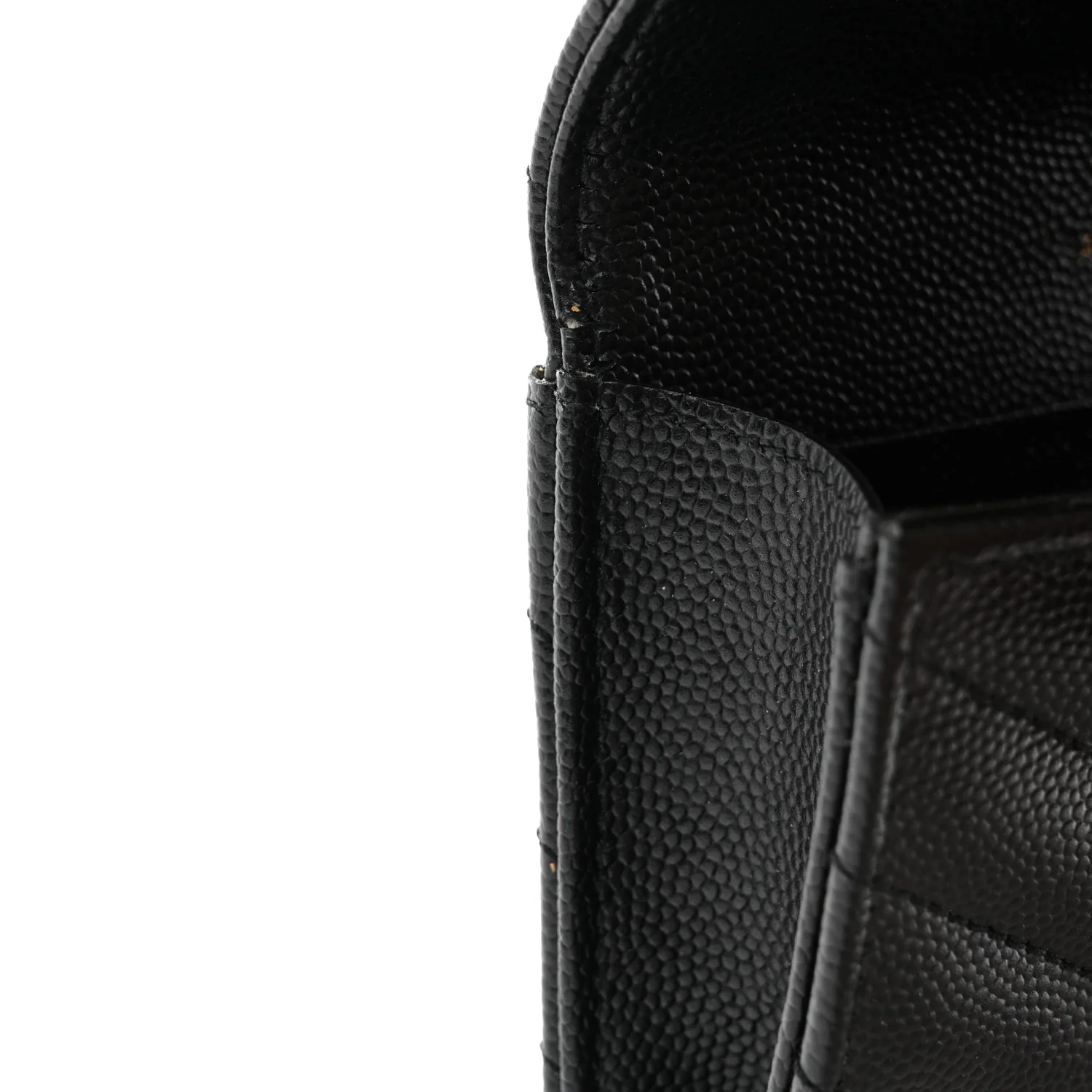Grain De Poudre Matelasse Chevron Small Monogram Envelope Wallet Black - Image 8