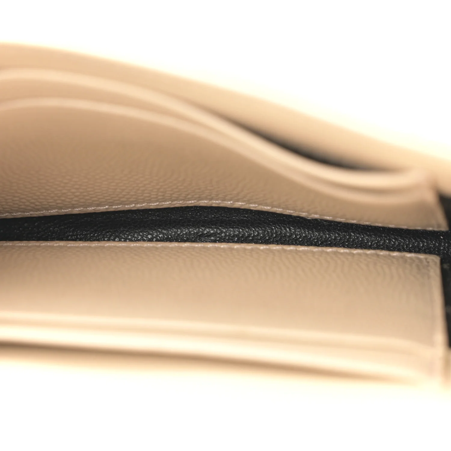 Grain De Poudre Matelasse Chevron Small Monogram Envelope Wallet Dark Beige - Image 5