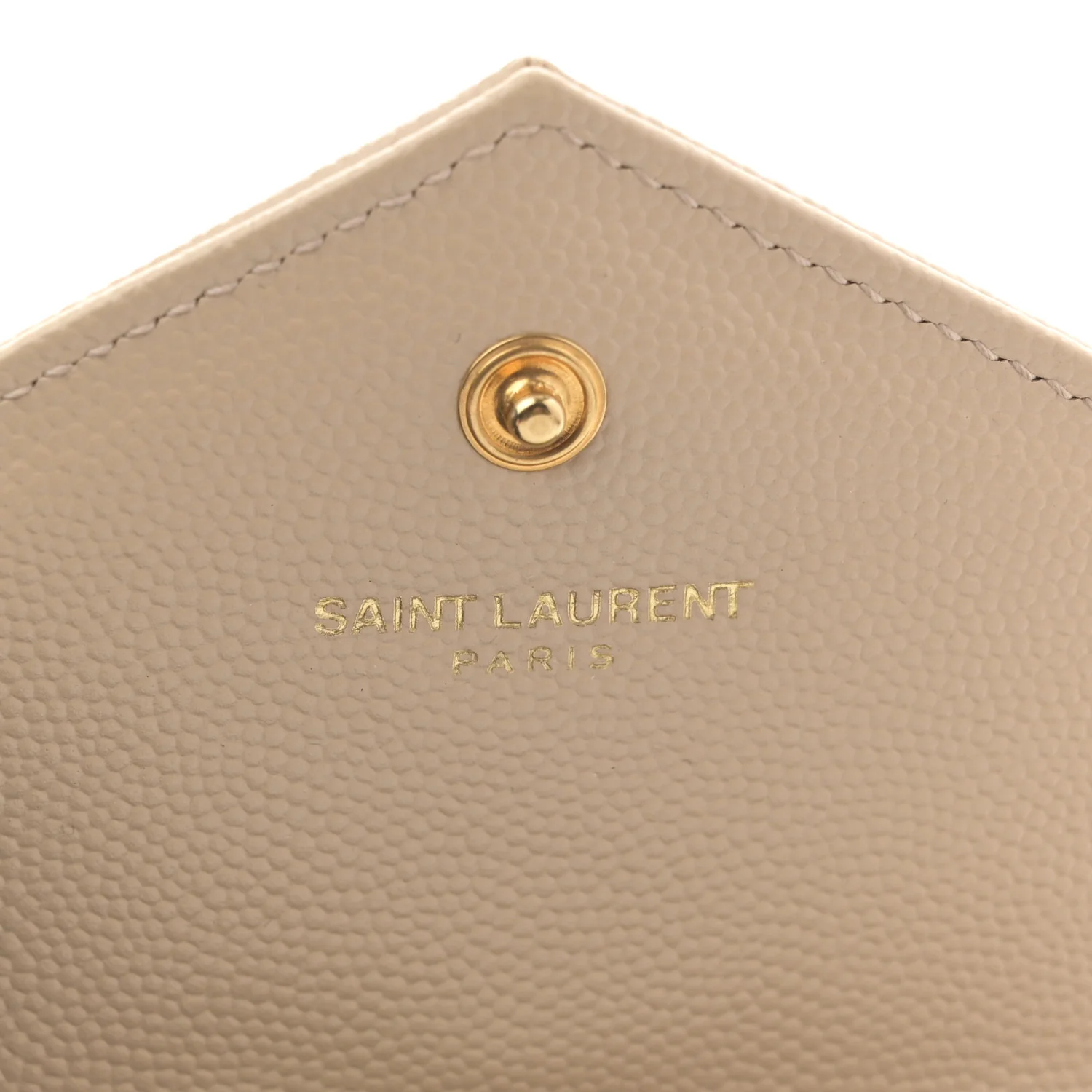 Grain De Poudre Matelasse Chevron Small Monogram Envelope Wallet Dark Beige - Image 6