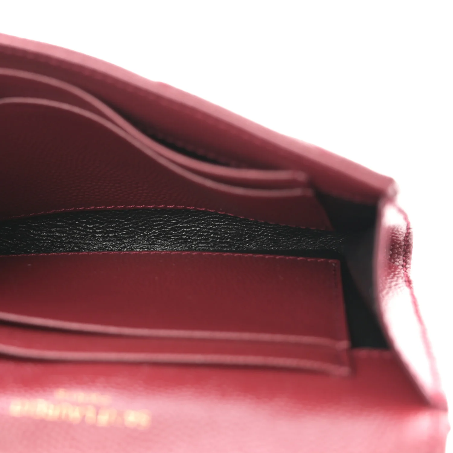 Grain De Poudre Matelasse Chevron Small Monogram Envelope Wallet Rouge Eros - Image 5