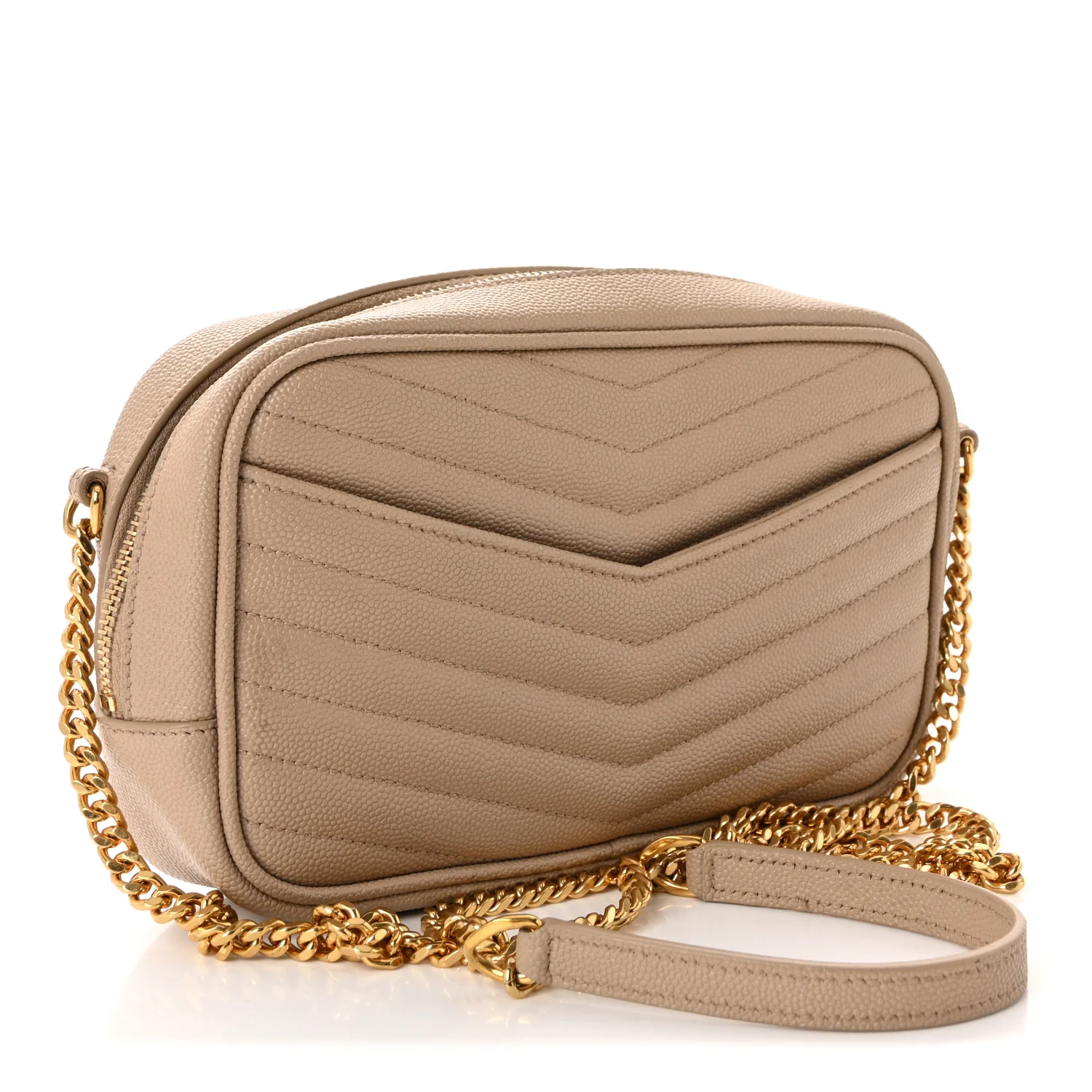 Grain De Poudre Matelasse Monogram Mini Lou Camera Bag Dark Beige - Image 3