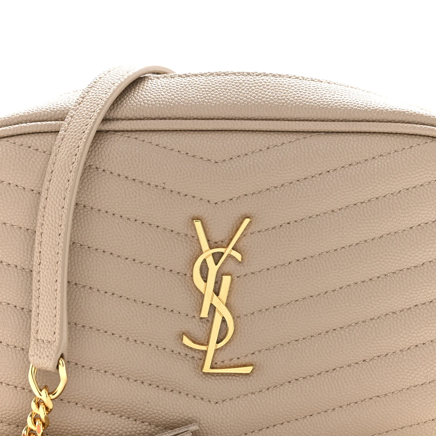 Grain De Poudre Matelasse Monogram Mini Lou Camera Bag Dark Beige - Image 8