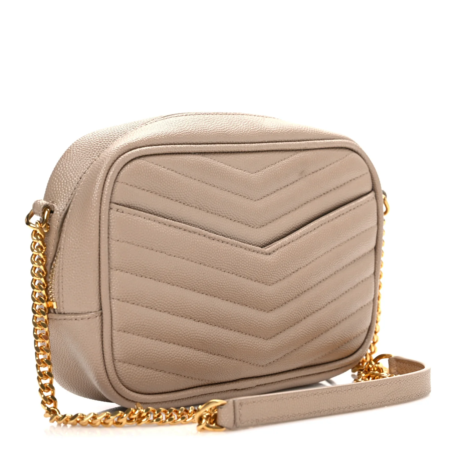 Grain De Poudre Matelasse Monogram Mini Lou Camera Bag Dark Beige - Image 3