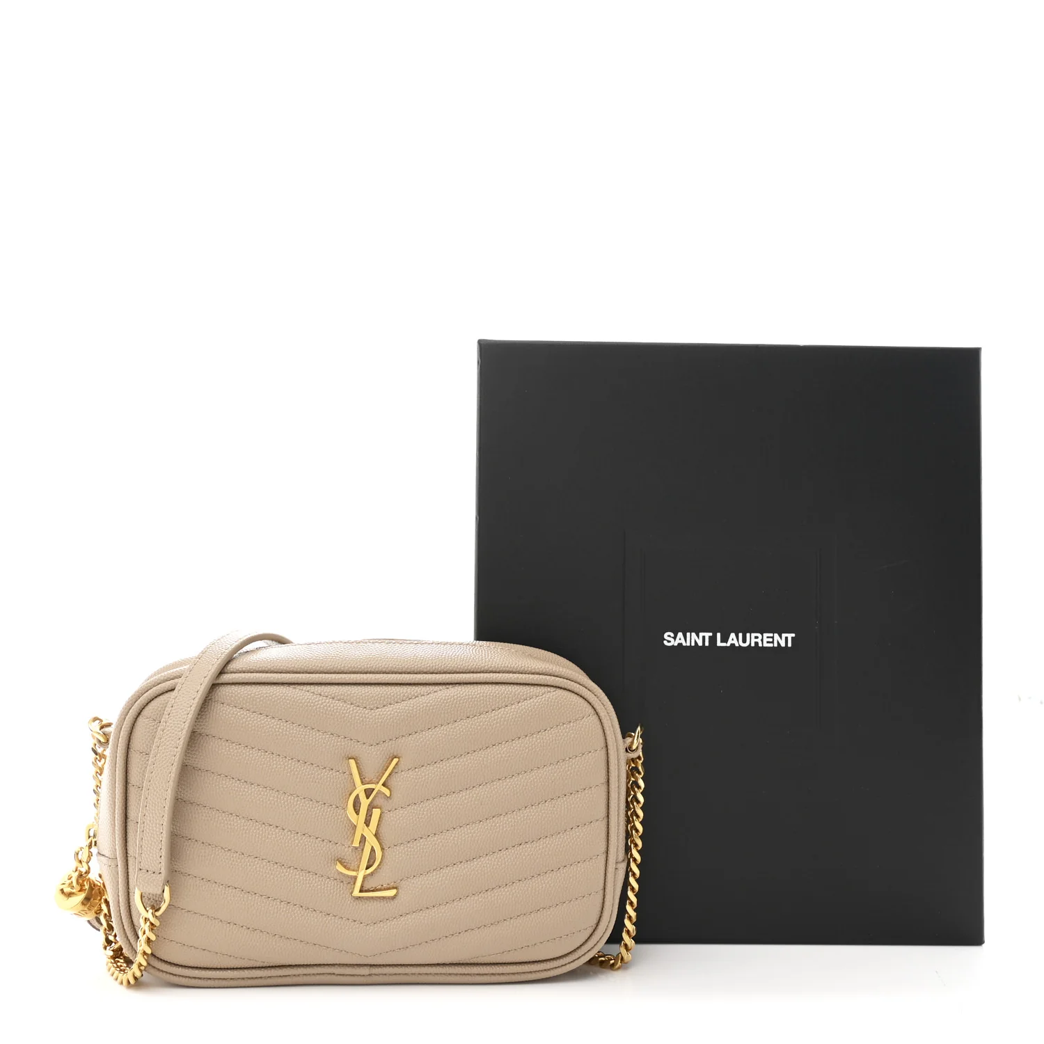 Grain De Poudre Matelasse Monogram Mini Lou Camera Bag Dark Beige - Image 11