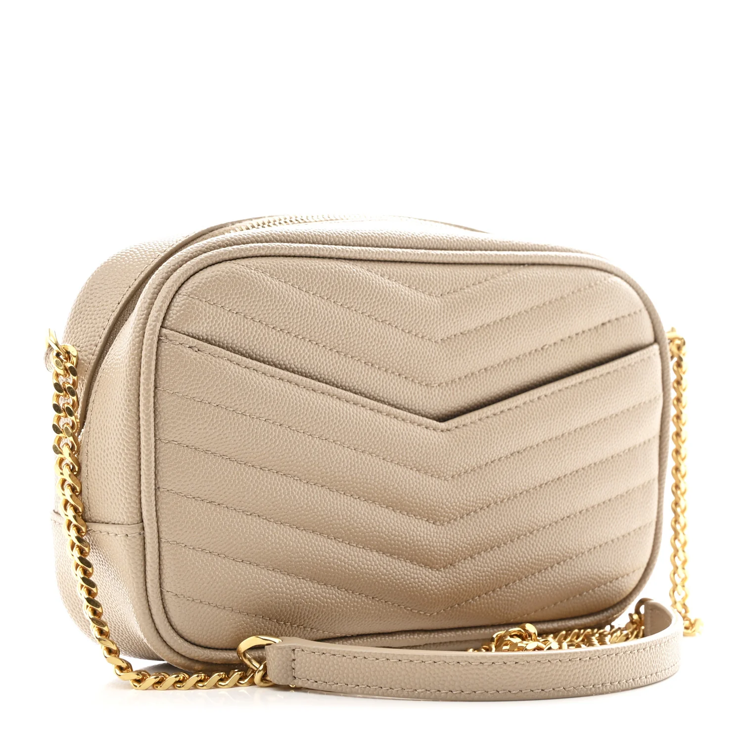 Grain De Poudre Matelasse Monogram Mini Lou Camera Bag Dark Beige - Image 3