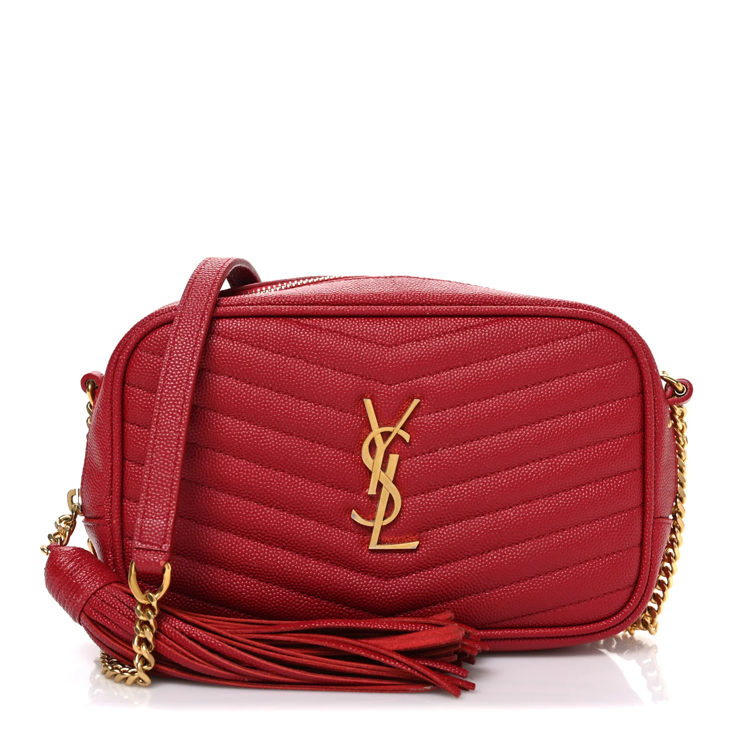 Grain De Poudre Matelasse Monogram Mini Lou Camera Bag Opyum Red