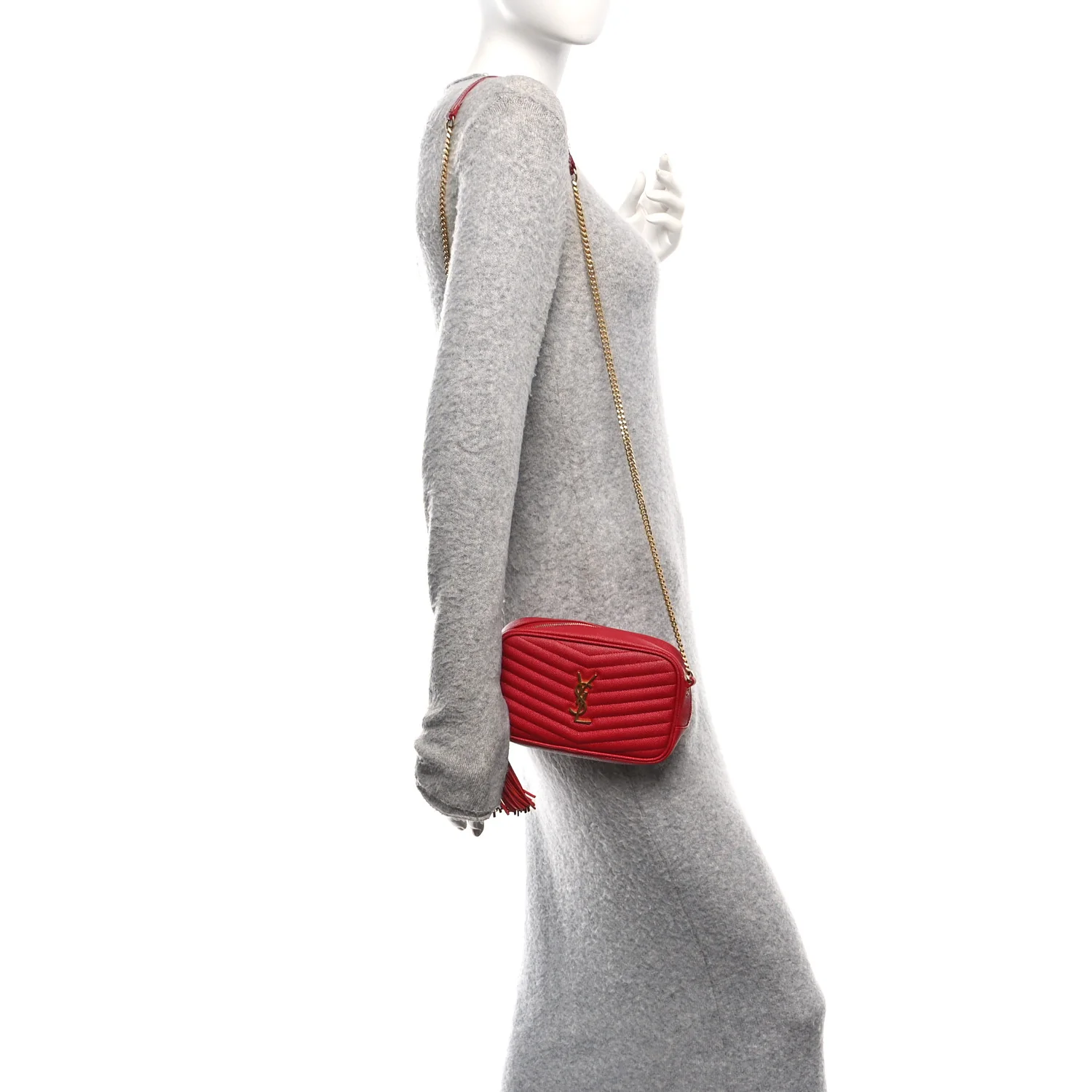 Grain De Poudre Matelasse Monogram Mini Lou Camera Bag Opyum Red - Image 2