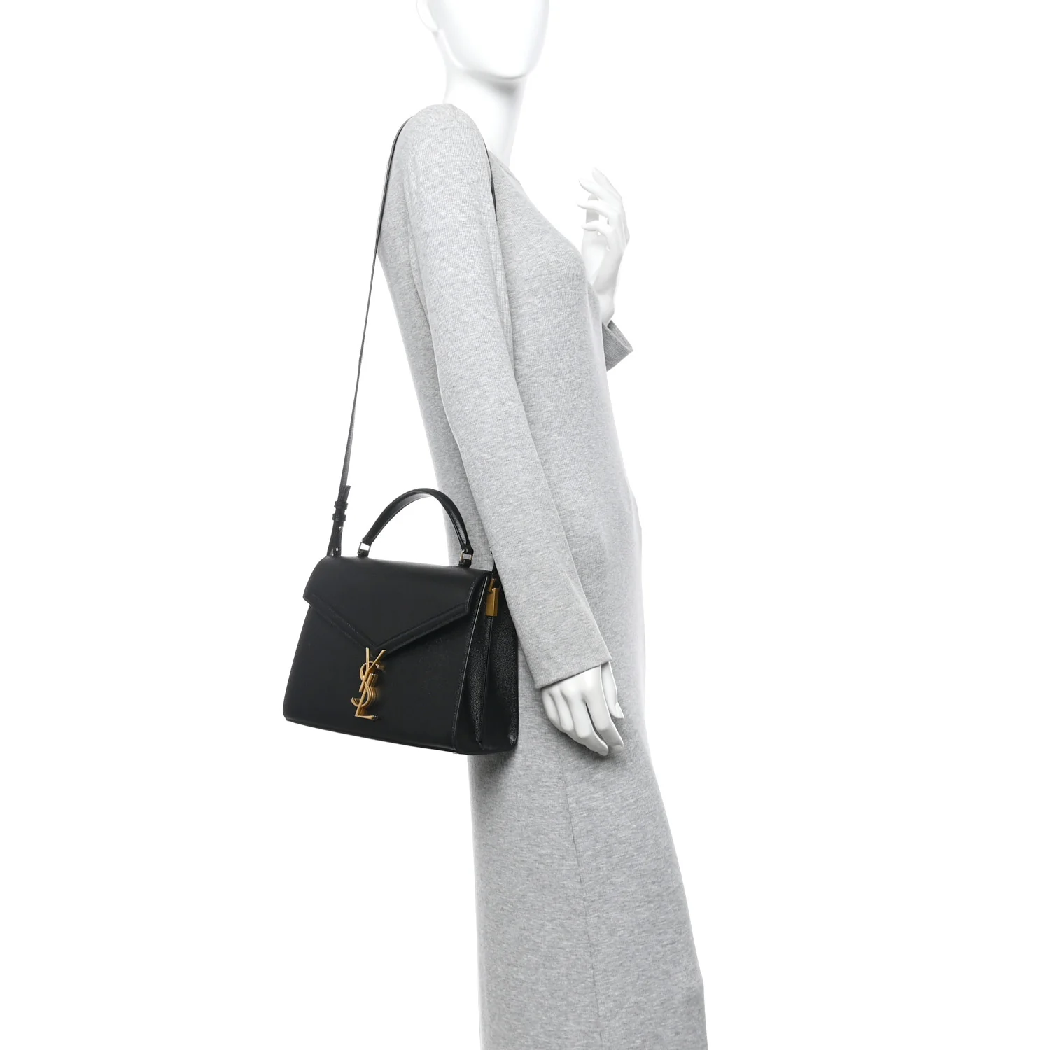 Grain de Poudre Medium Classic Monogram Cassandra Top Handle Black - Image 2