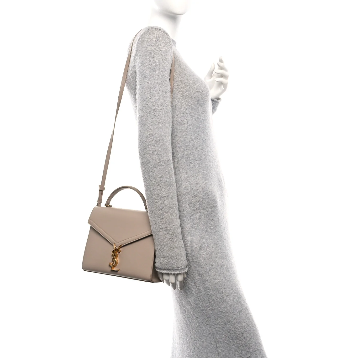 Grain de Poudre Medium Classic Monogram Cassandra Top Handle Dark Beige - Image 2