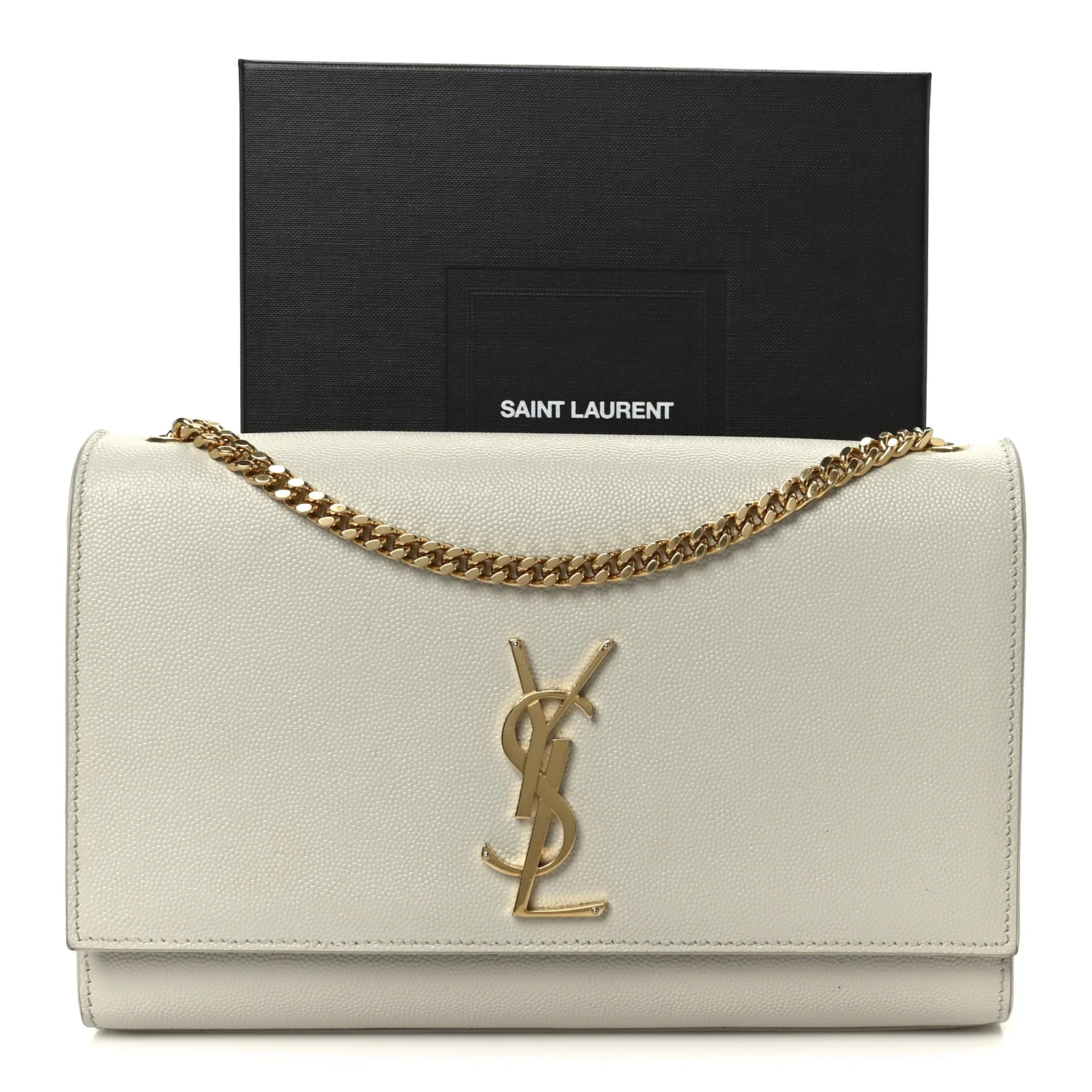 Grain De Poudre Medium Classic Monogram Kate Satchel Crema Soft - Image 14