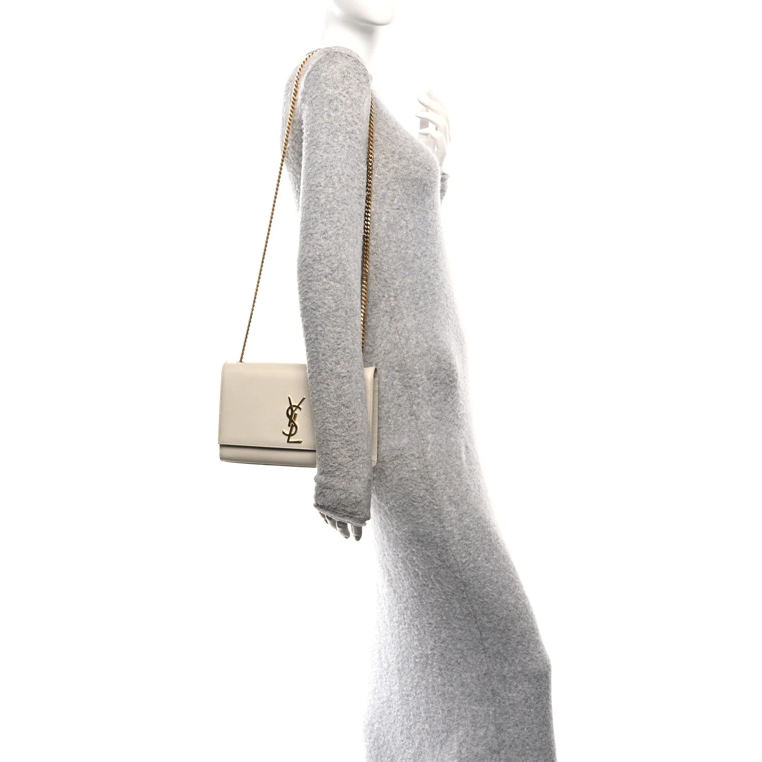 Grain De Poudre Medium Classic Monogram Kate Satchel Crema Soft - Image 2