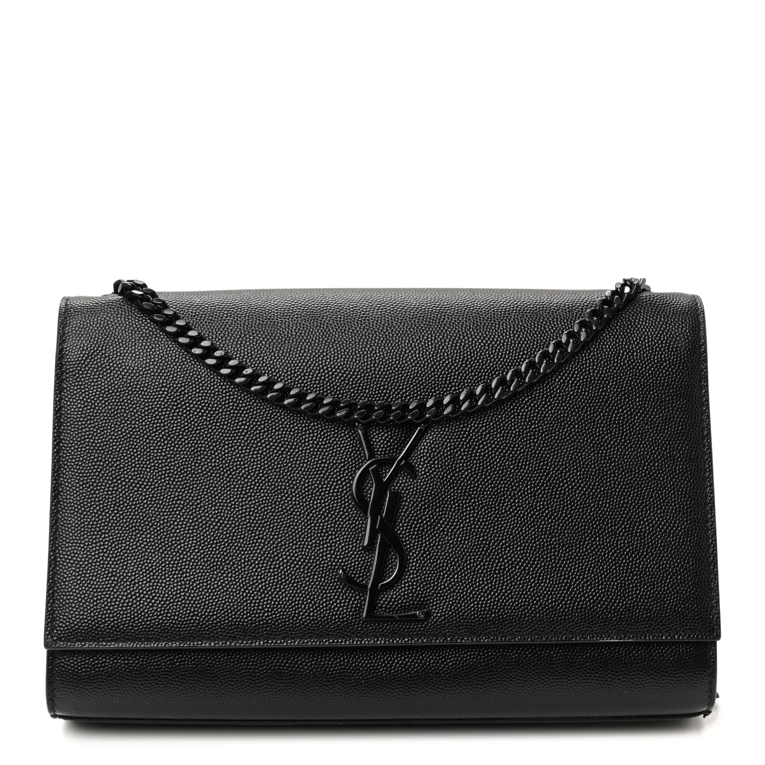 Grain De Poudre Medium Classic Monogram Monochrome Kate Satchel Black