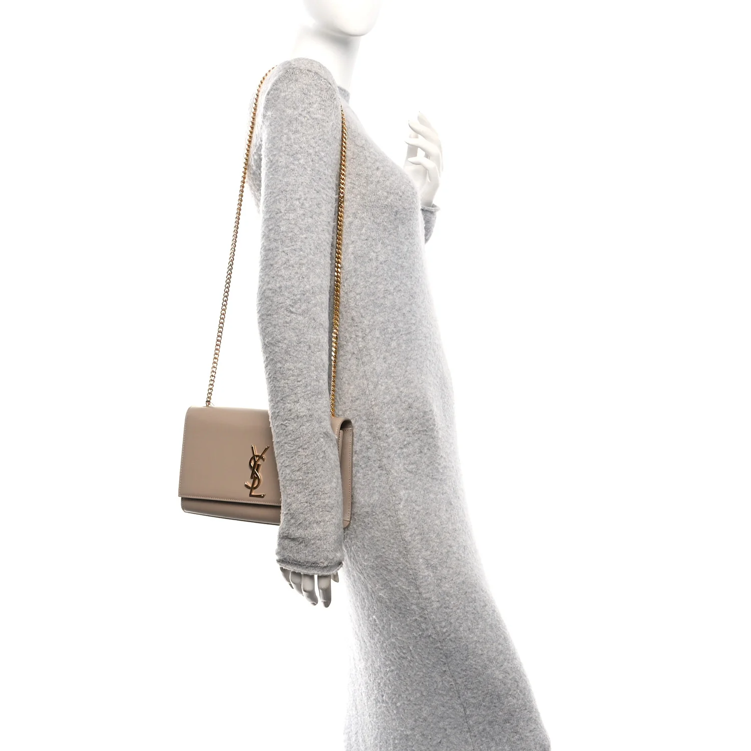 Grain De Poudre Medium Monogram Kate Satchel Dark Beige - Image 2