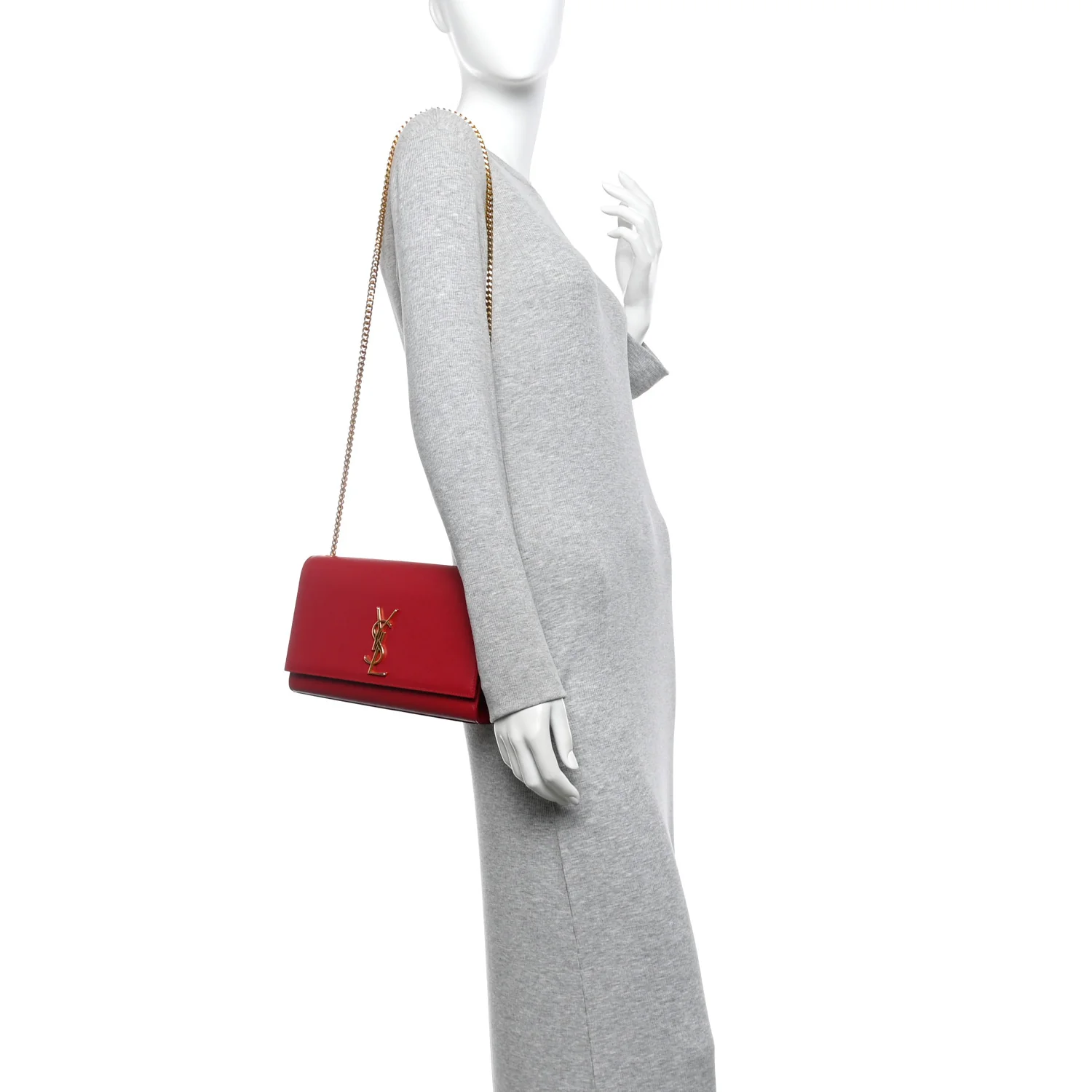 Grain De Poudre Medium Monogram Kate Satchel Red - Image 2