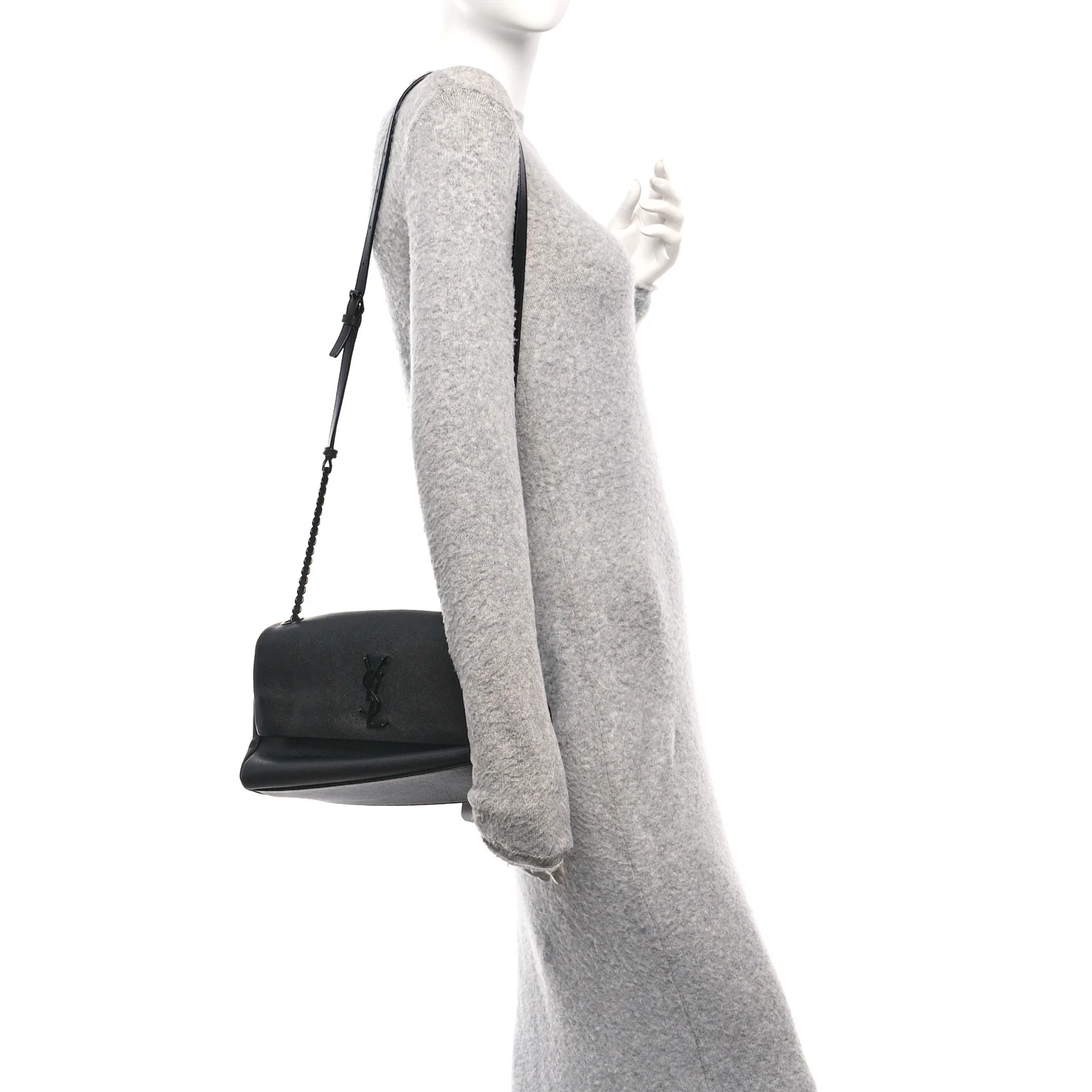 Grain De Poudre Medium West Hollywood Monogram Fold-Over Bag Black - Image 2