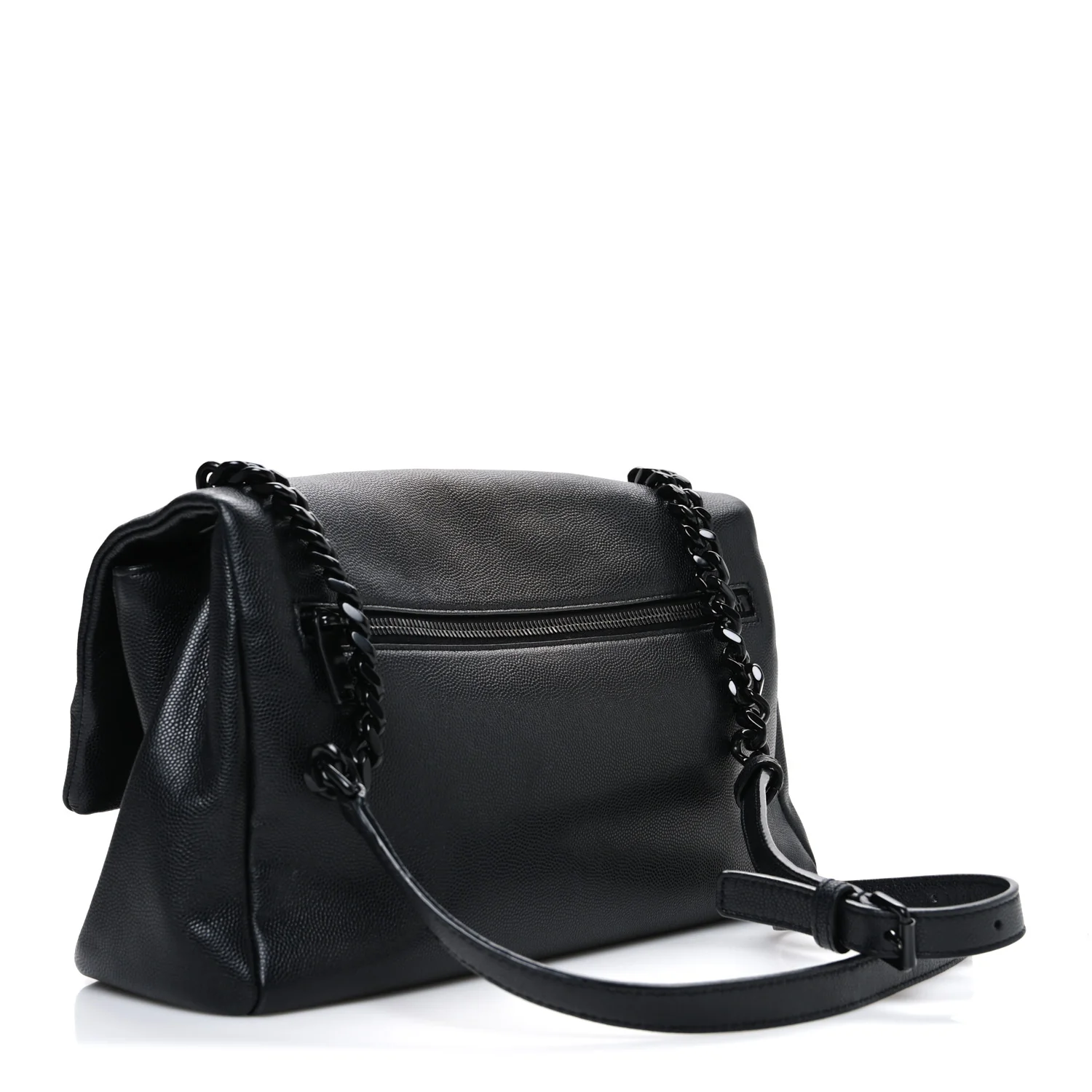 Grain De Poudre Medium West Hollywood Monogram Fold-Over Bag Black - Image 3