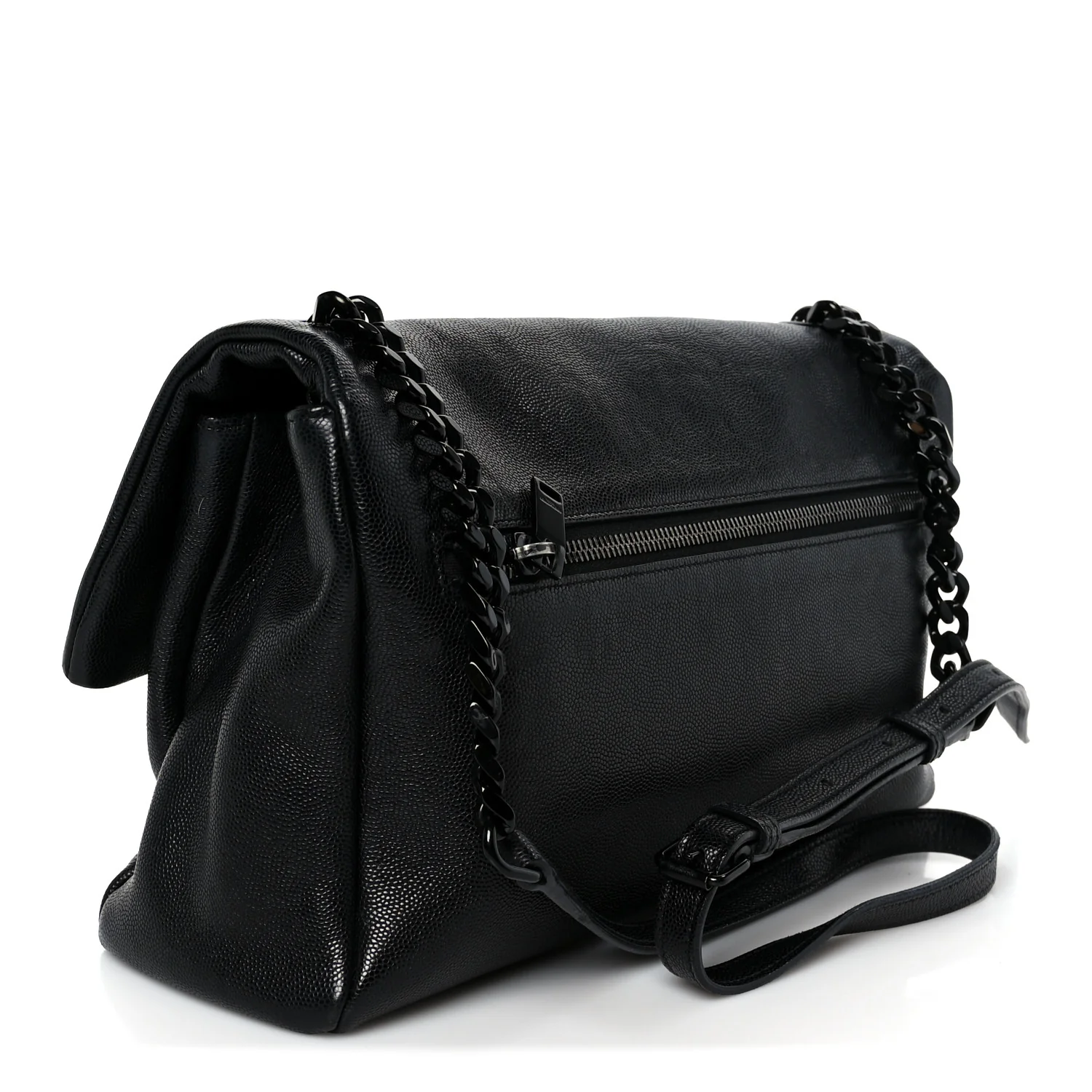 Grain De Poudre Medium West Hollywood Monogram Fold-Over Black - Image 3
