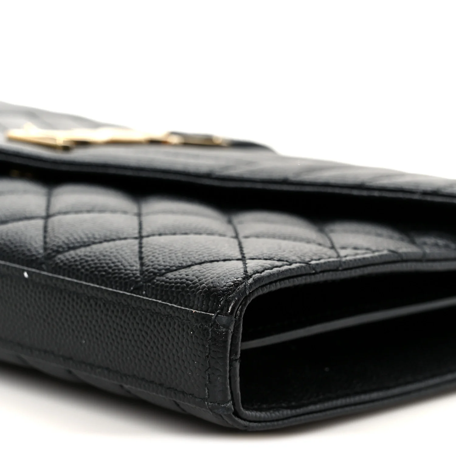 Grain De Poudre Mixed Matelasse Triquilt Monogram Chain Wallet Black - Image 10