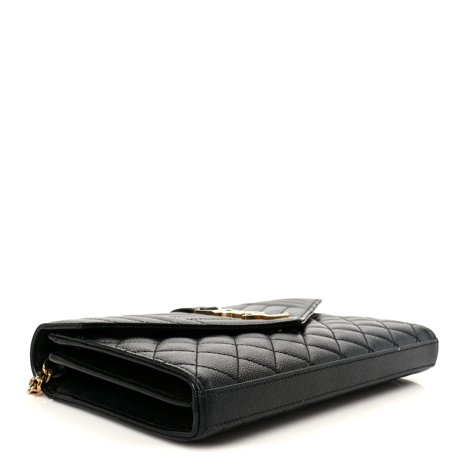 Grain De Poudre Mixed Matelasse Triquilt Monogram Chain Wallet Black - Image 4