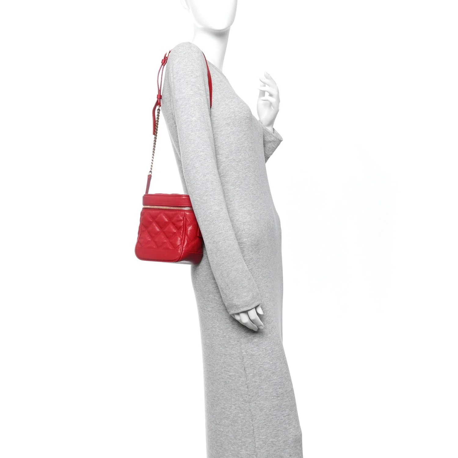 Grain de Poudre Quilted 80's Vanity Bag Rouge Eros - Image 2