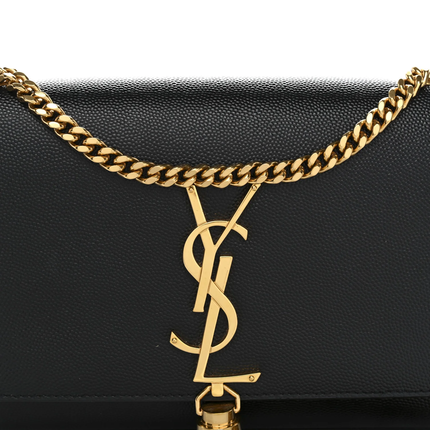 Grain De Poudre Small Classic Monogram Kate Tassel Satchel Black - Image 7