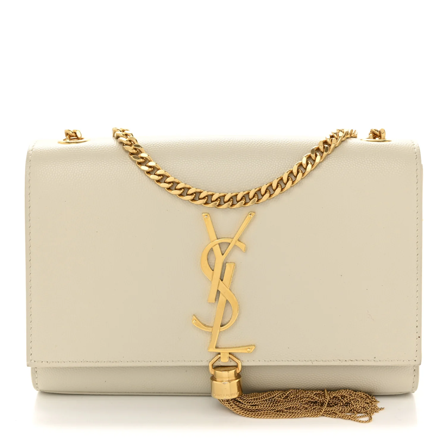 Grain De Poudre Small Classic Monogram Kate Tassel Satchel Blanc Vintage