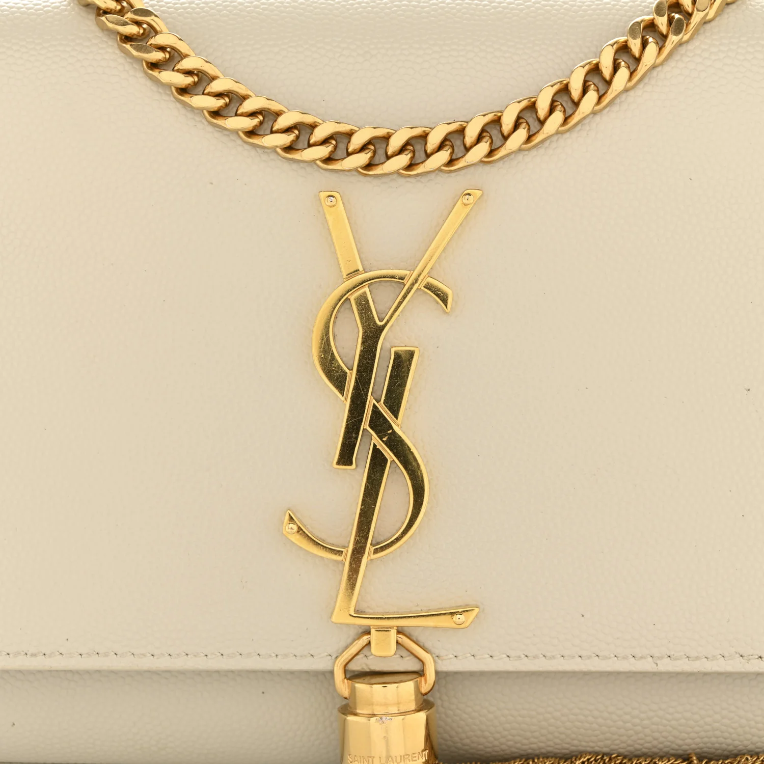 Grain De Poudre Small Classic Monogram Kate Tassel Satchel Blanc Vintage - Image 11