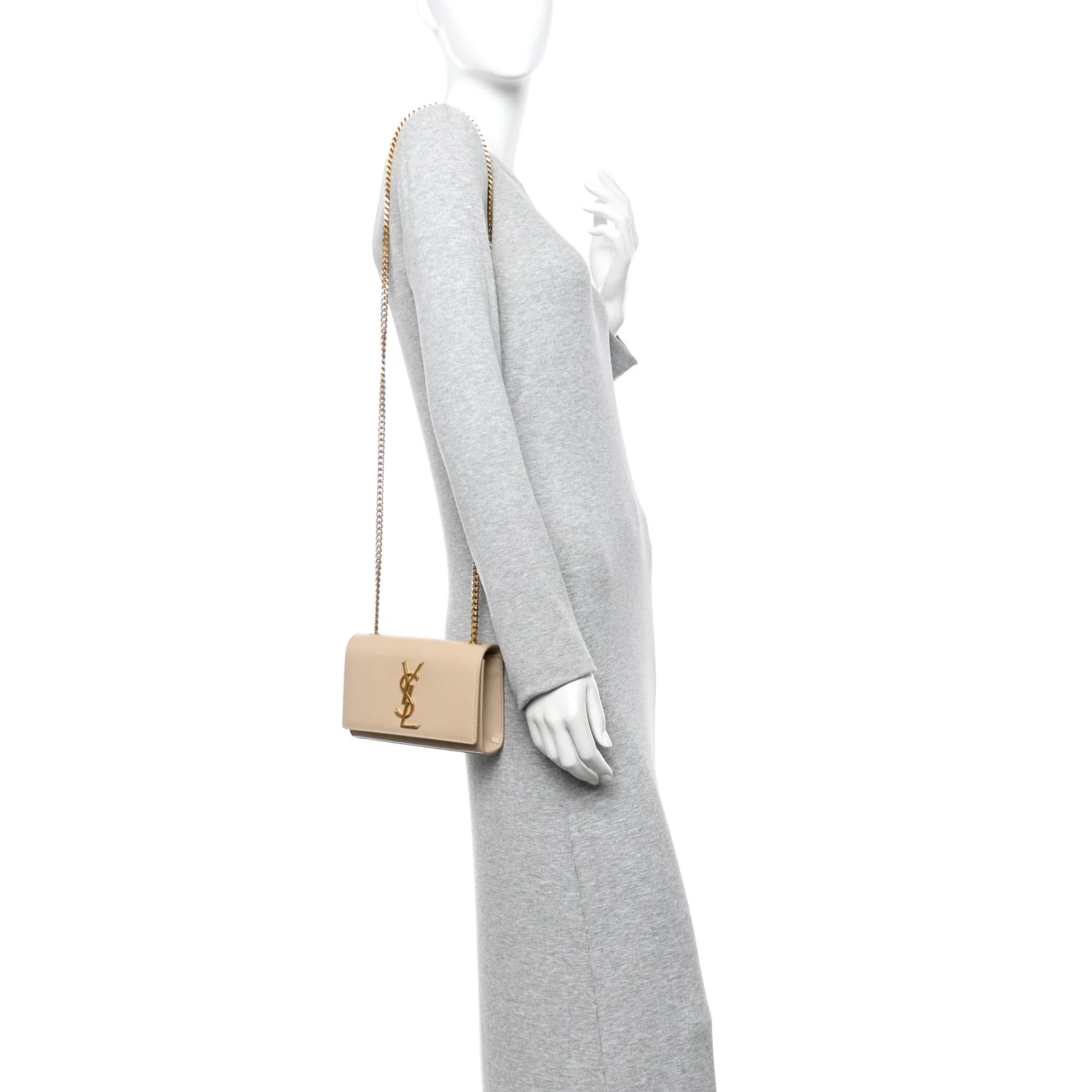 Grain De Poudre Small Monogram Kate Satchel Dark Beige - Image 2