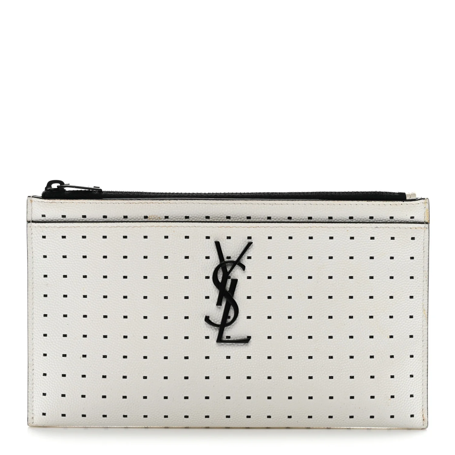 Grain De Poudre Square Dot Monogram Bill Pouch White Black