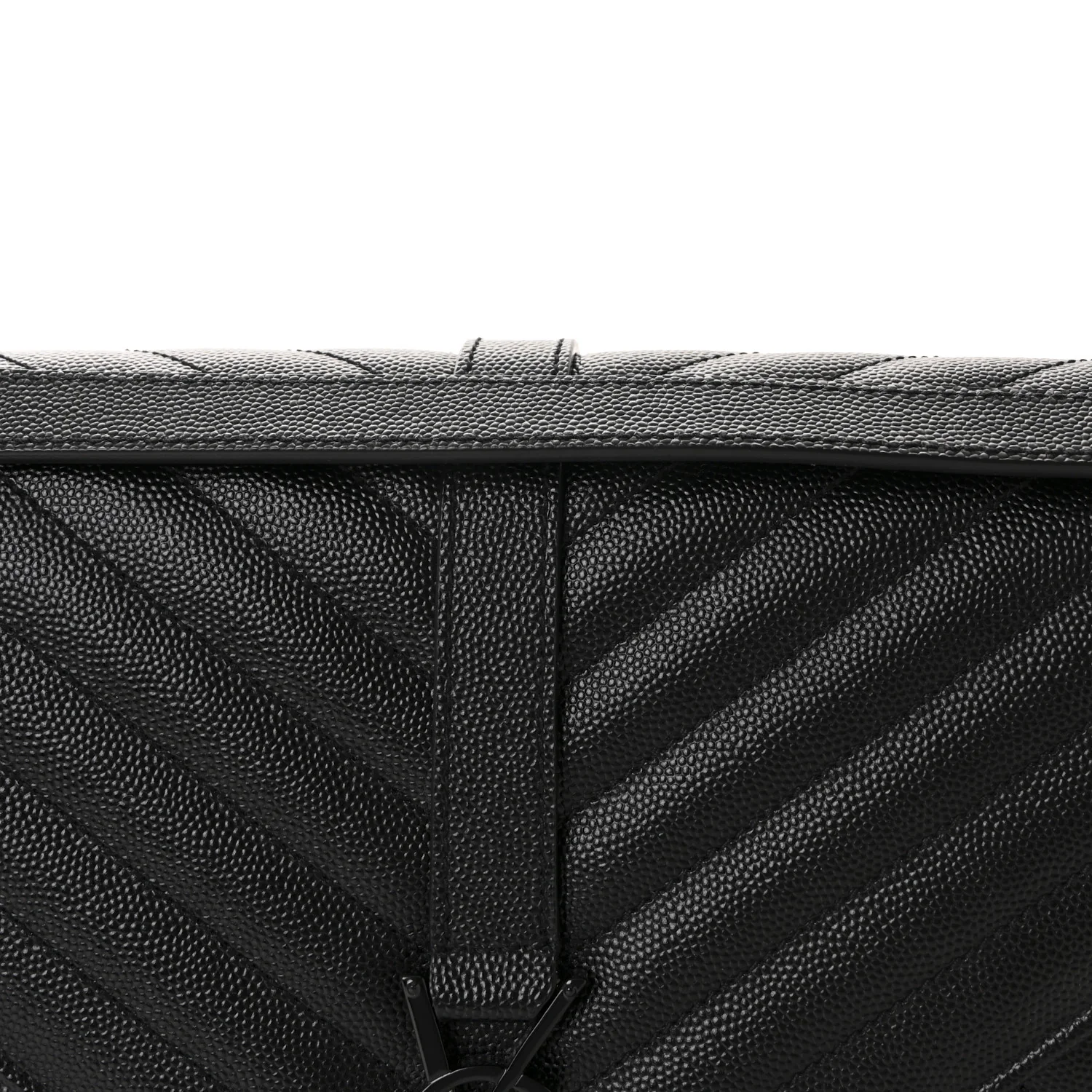 Grain De Poudre Textured Mixed Matelasse Large Triquilt Monogram Monochrome Satchel Black - Image 8