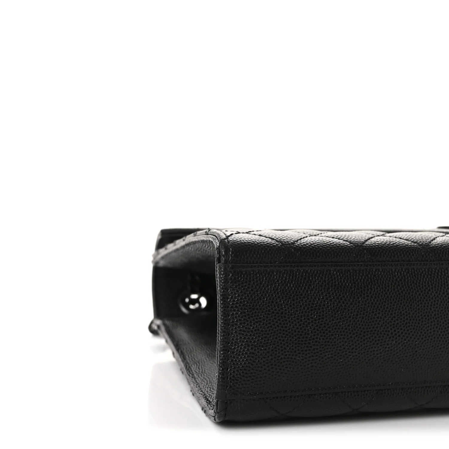 Grain De Poudre Textured Mixed Matelasse Large Triquilt Monogram Monochrome Satchel Black - Image 9