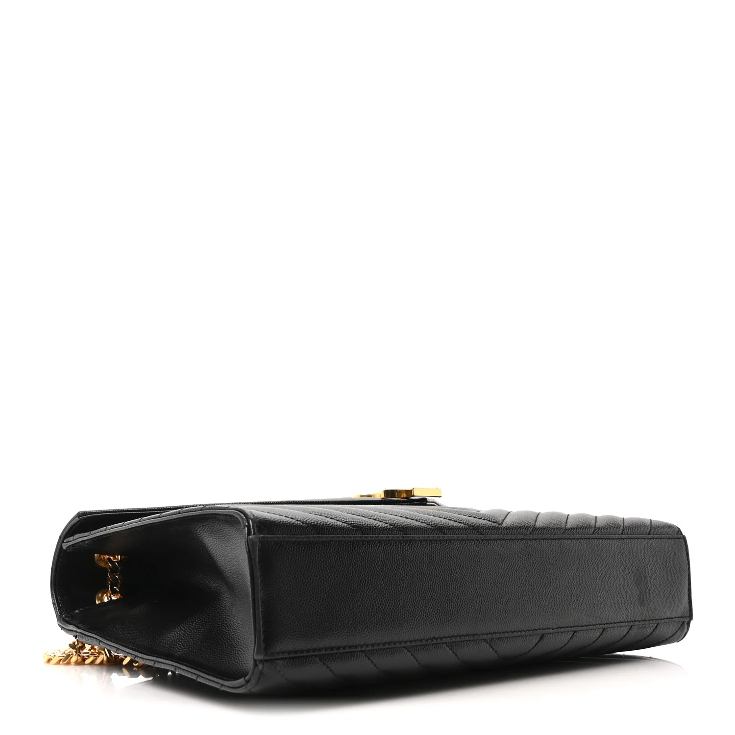 Grain De Poudre Textured Mixed Matelasse Large Triquilt Monogram Satchel Black - Image 4