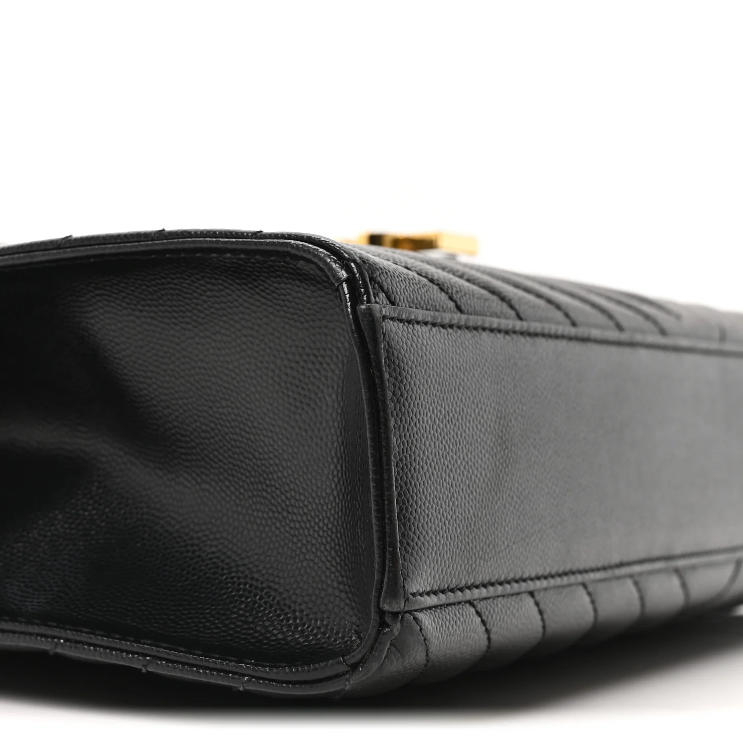 Grain De Poudre Textured Mixed Matelasse Large Triquilt Monogram Satchel Black - Image 9