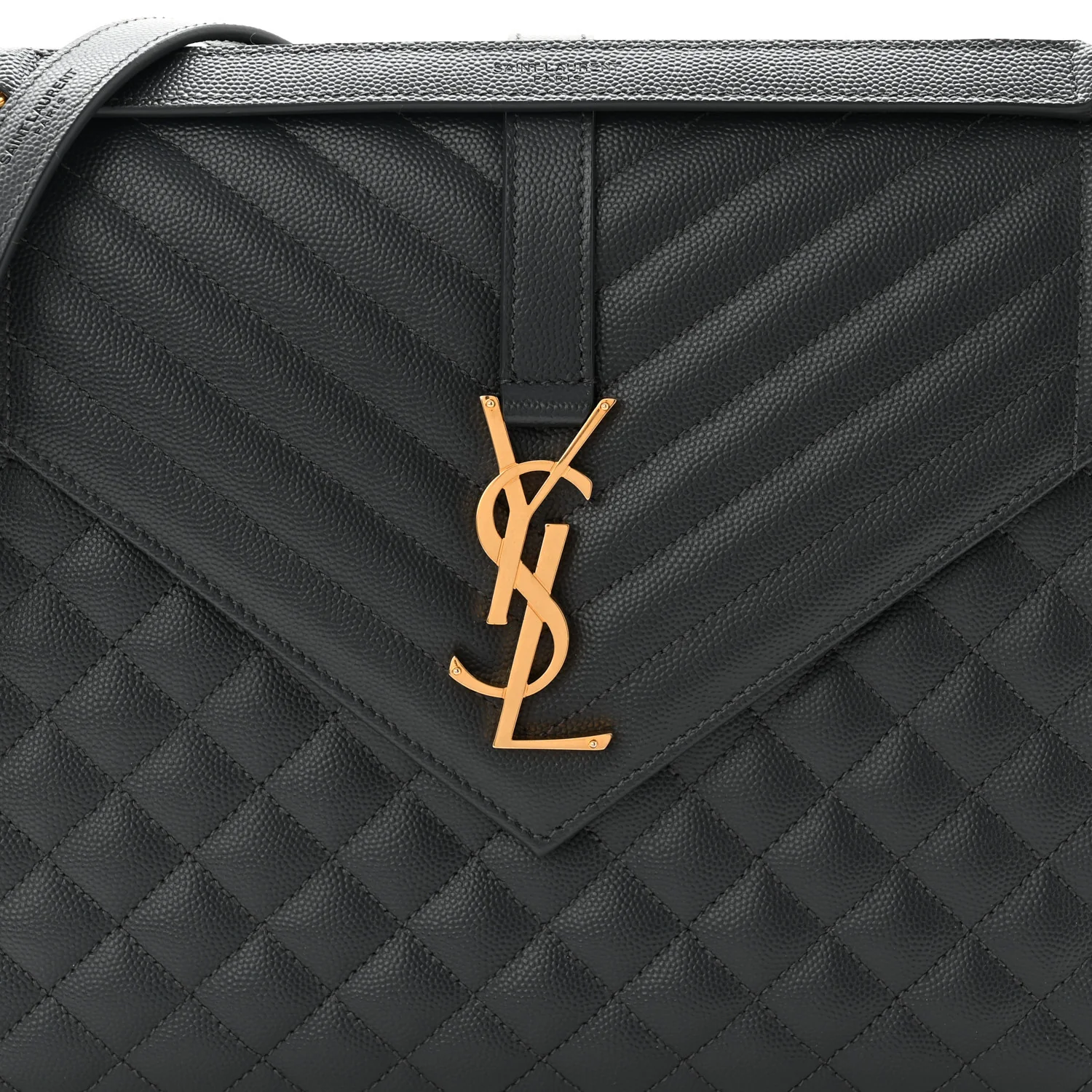 Grain De Poudre Textured Mixed Matelasse Large Triquilt Monogram Satchel Strom - Image 14