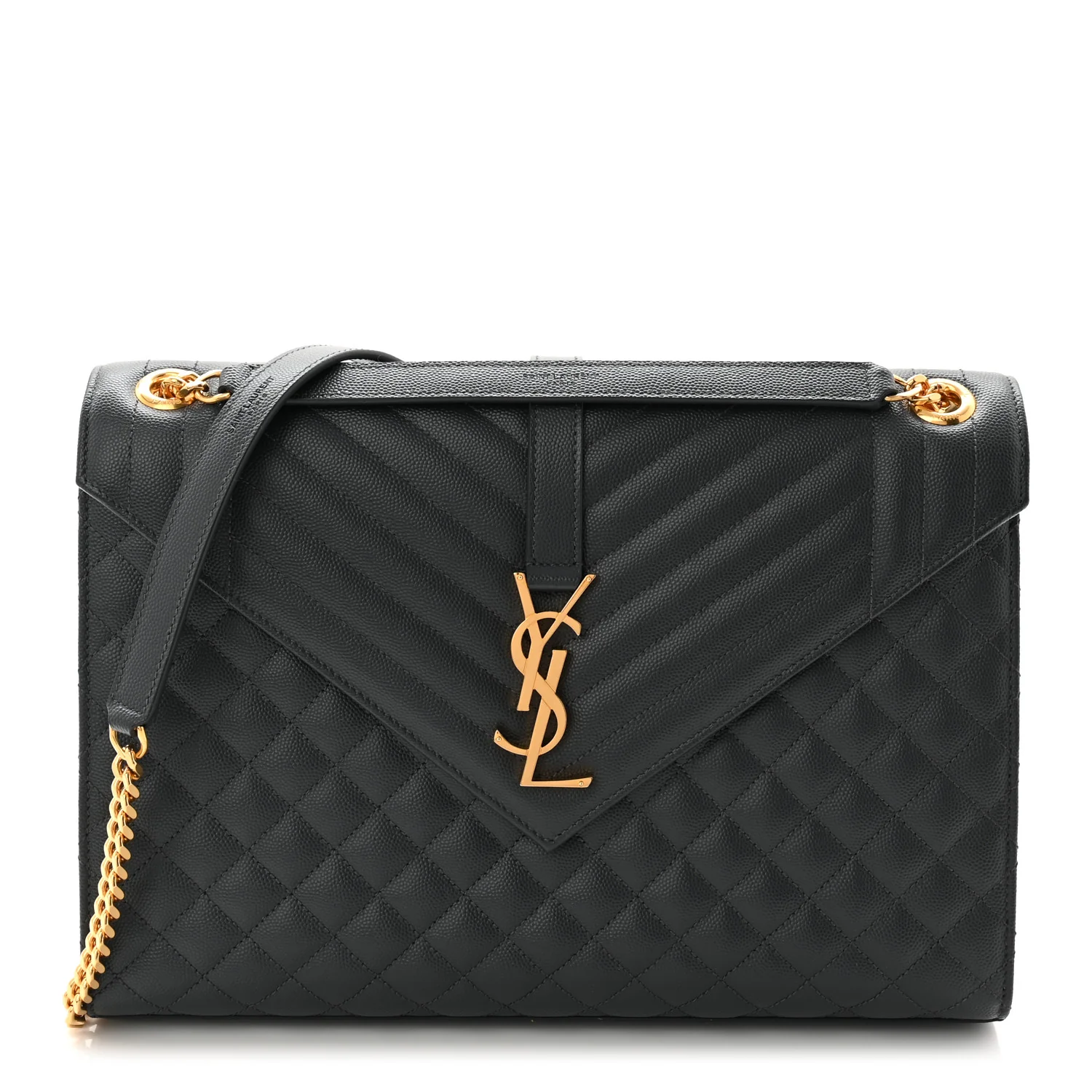 Grain De Poudre Textured Mixed Matelasse Large Triquilt Monogram Satchel Strom - Image 2
