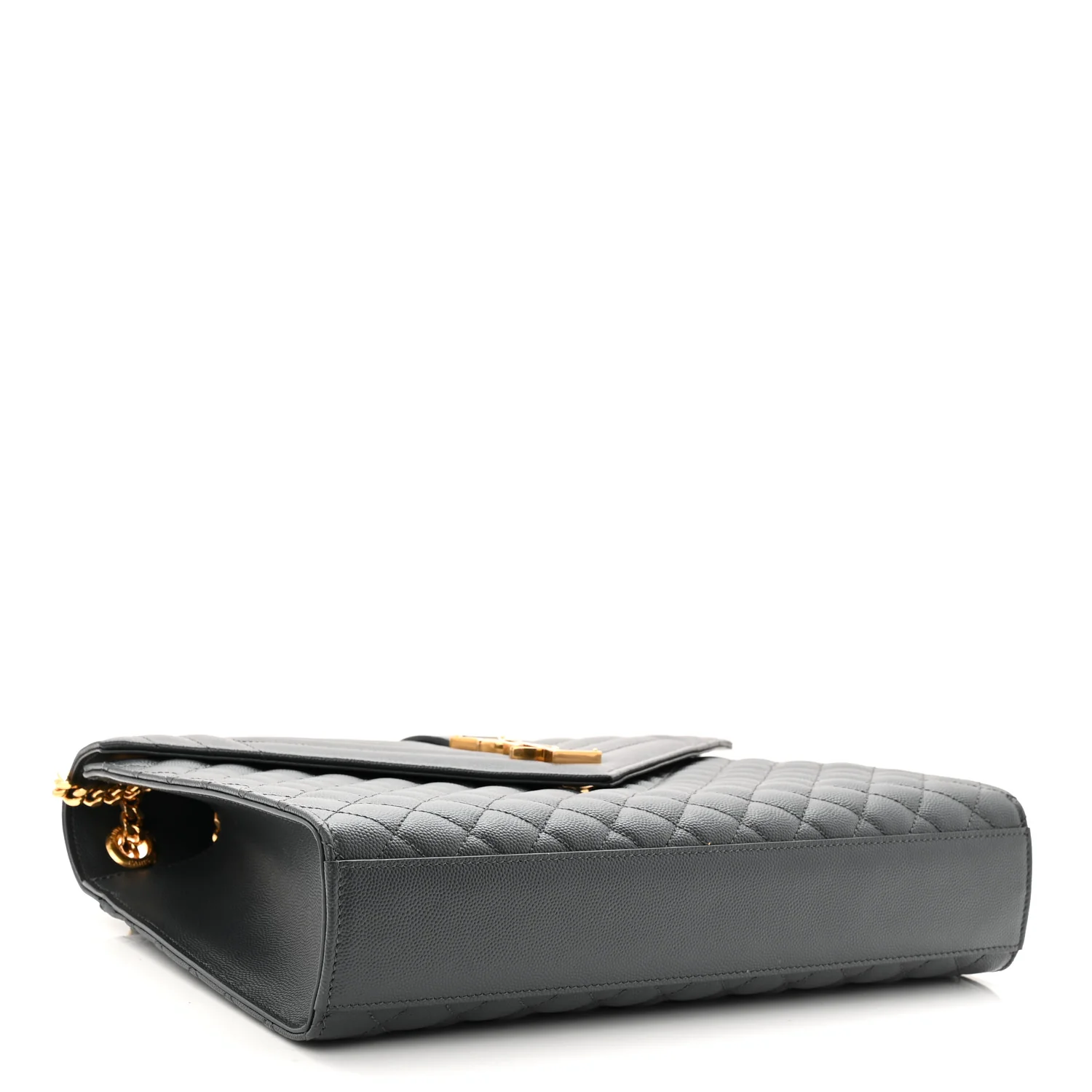 Grain De Poudre Textured Mixed Matelasse Large Triquilt Monogram Satchel Strom - Image 7