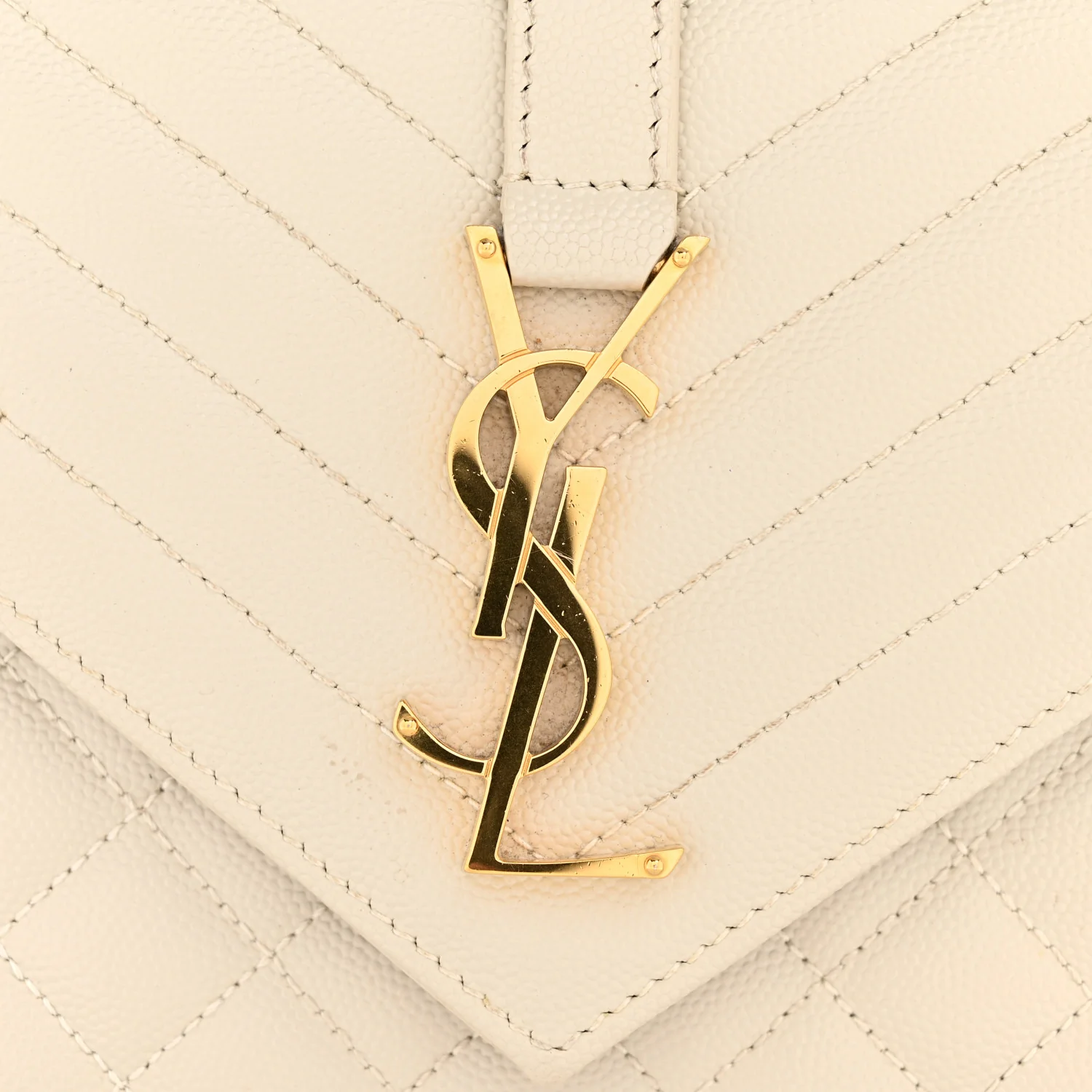 Grain De Poudre Textured Mixed Matelasse Medium Triquilt Monogram Satchel Crema Soft - Image 14