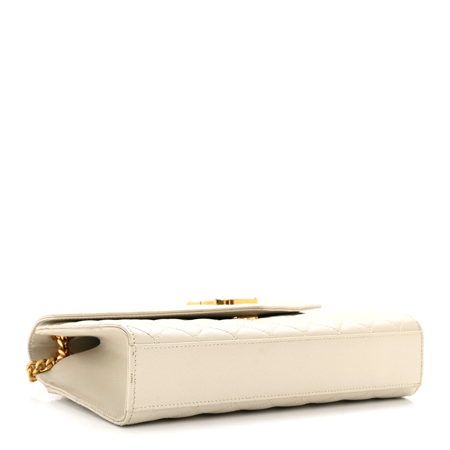Grain De Poudre Textured Mixed Matelasse Medium Triquilt Monogram Satchel Crema Soft - Image 4