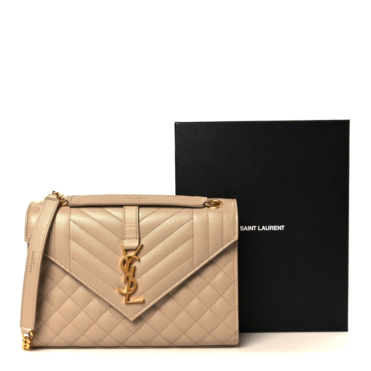 Grain De Poudre Textured Mixed Matelasse Medium Triquilt Monogram Satchel Dark Latte - Image 12